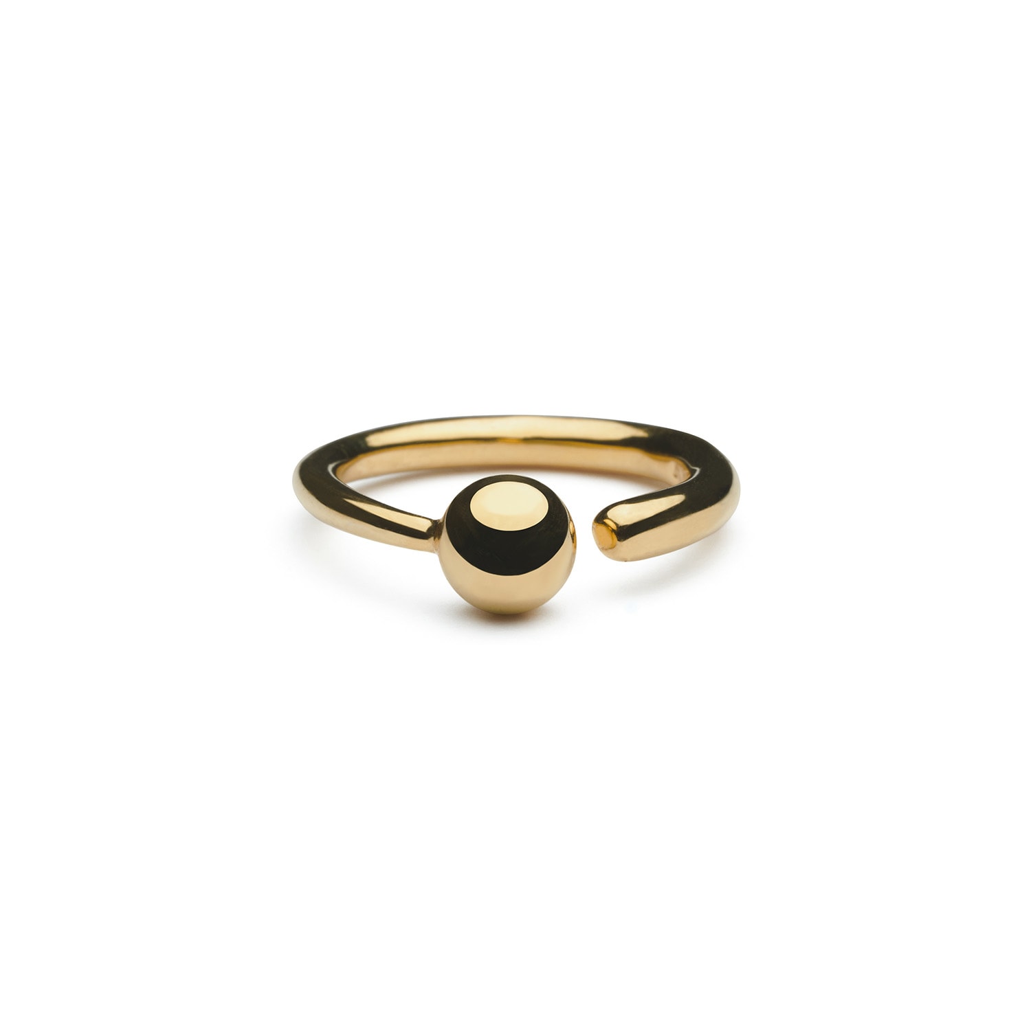 Women’s Adjustable Bold Single Sphere Ring Gold Shabella Nyc