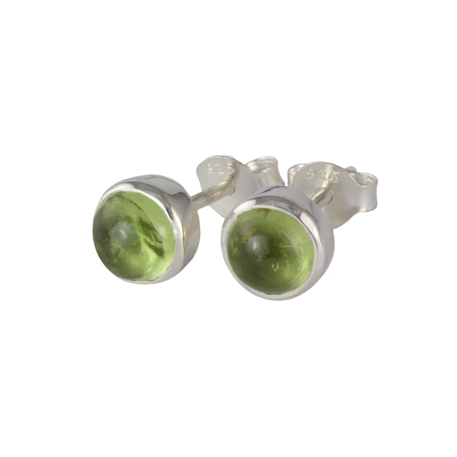 Women’s Silver / Green August Birthstone Earrings Studs - Peridot In Sterling Silver The Jewellery Store London
