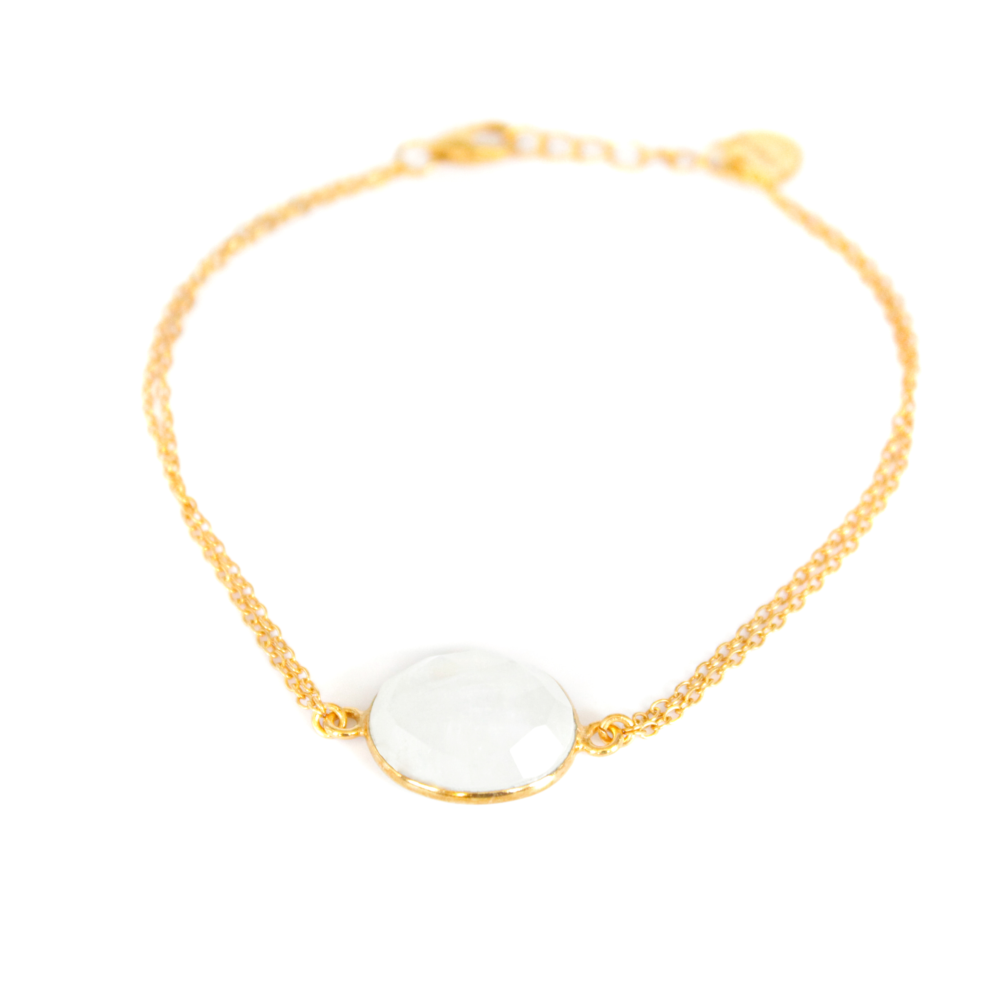 Women’s Neutrals / Gold / White Kate Bracelet Rainbow Moonstone Somya London