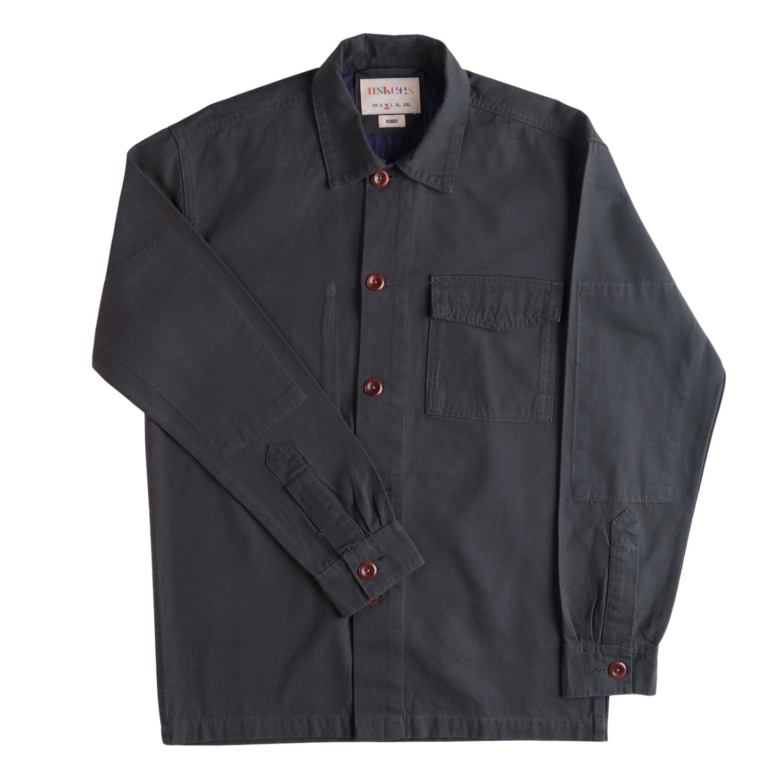 Men’s Grey 3003 Buttoned Workshirt - Charcoal Large Uskees