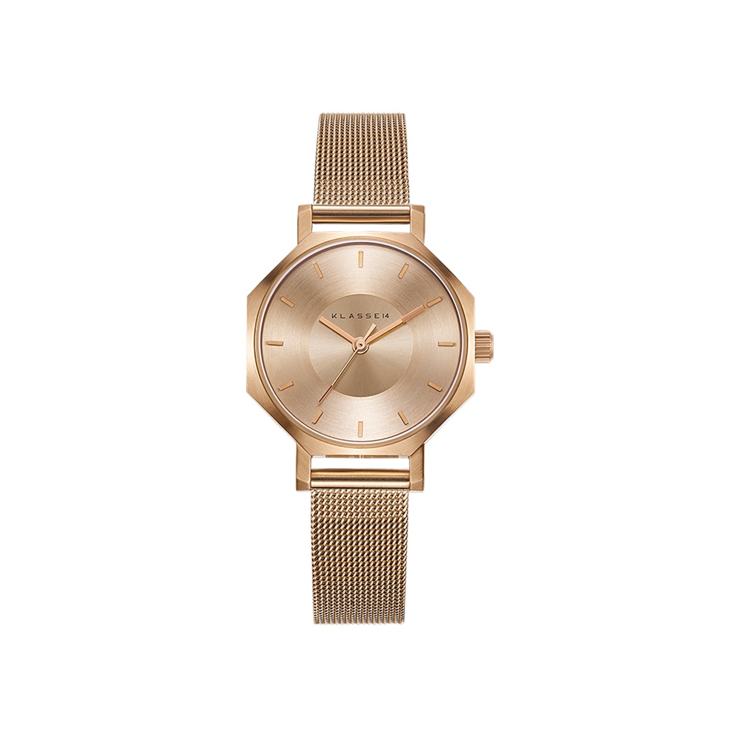 Women’s Okto Rose Gold Mesh 28Mm Klasse14