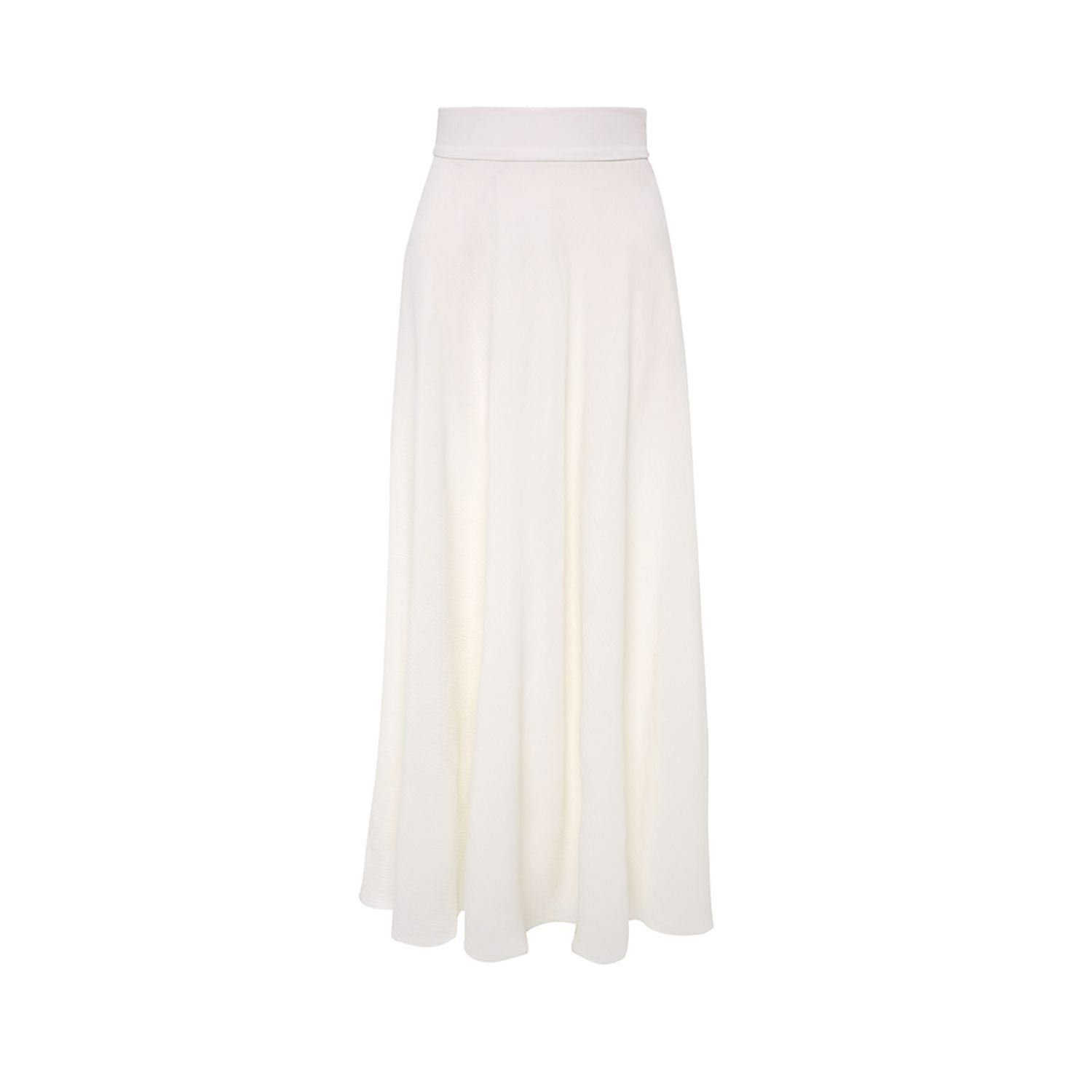 Women’s Flowy Crepe Maxi Skirt In White Small Azzalia