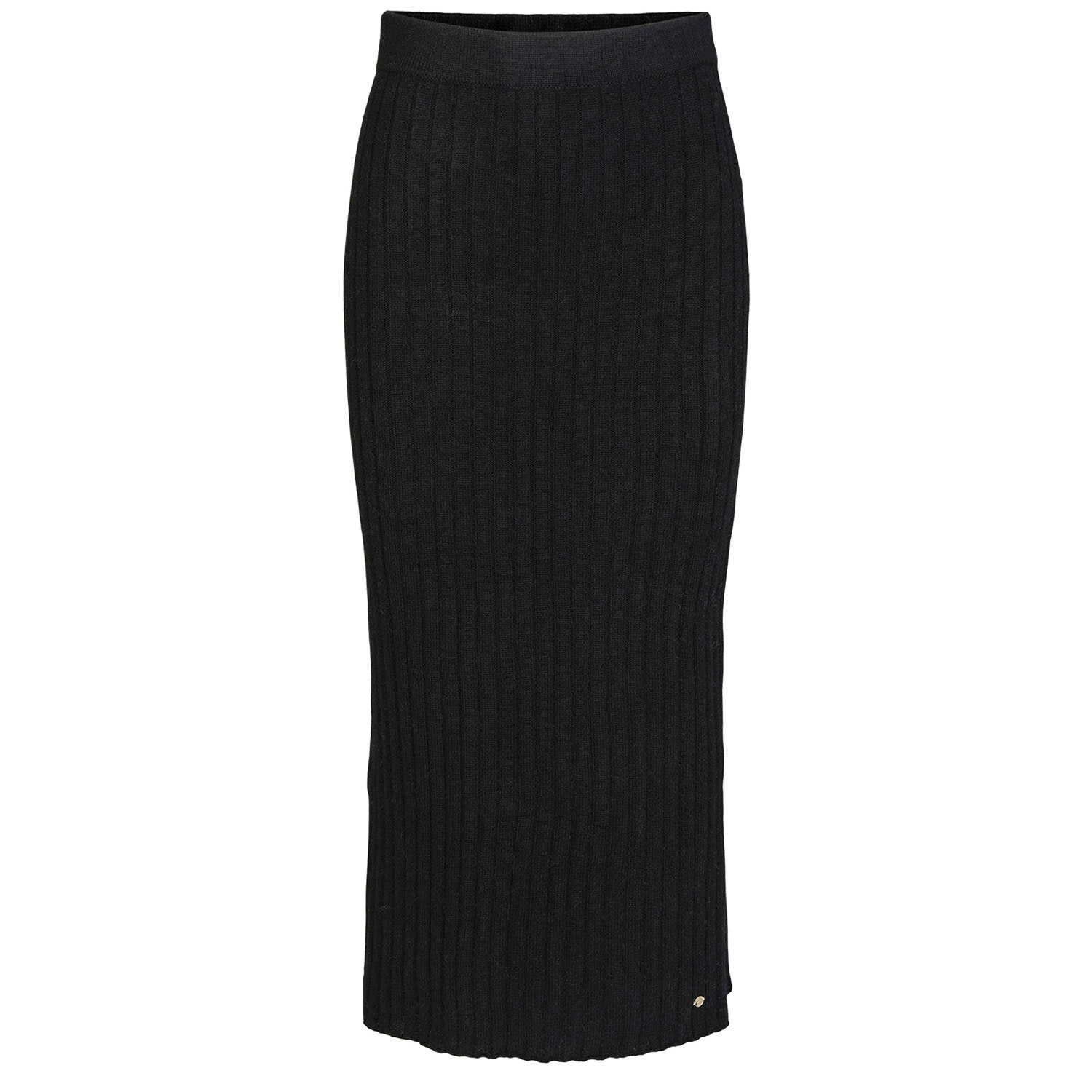 Women’s Black "Philippa" Rib Knitted Cashmere Ancle Long Skirt Extra Large Tirillm