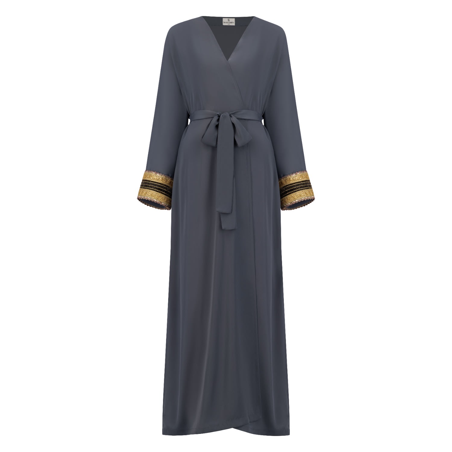 Women’s Grey Accessorized Gray Kimono - Gray Medium Dhara Sheth Dubai