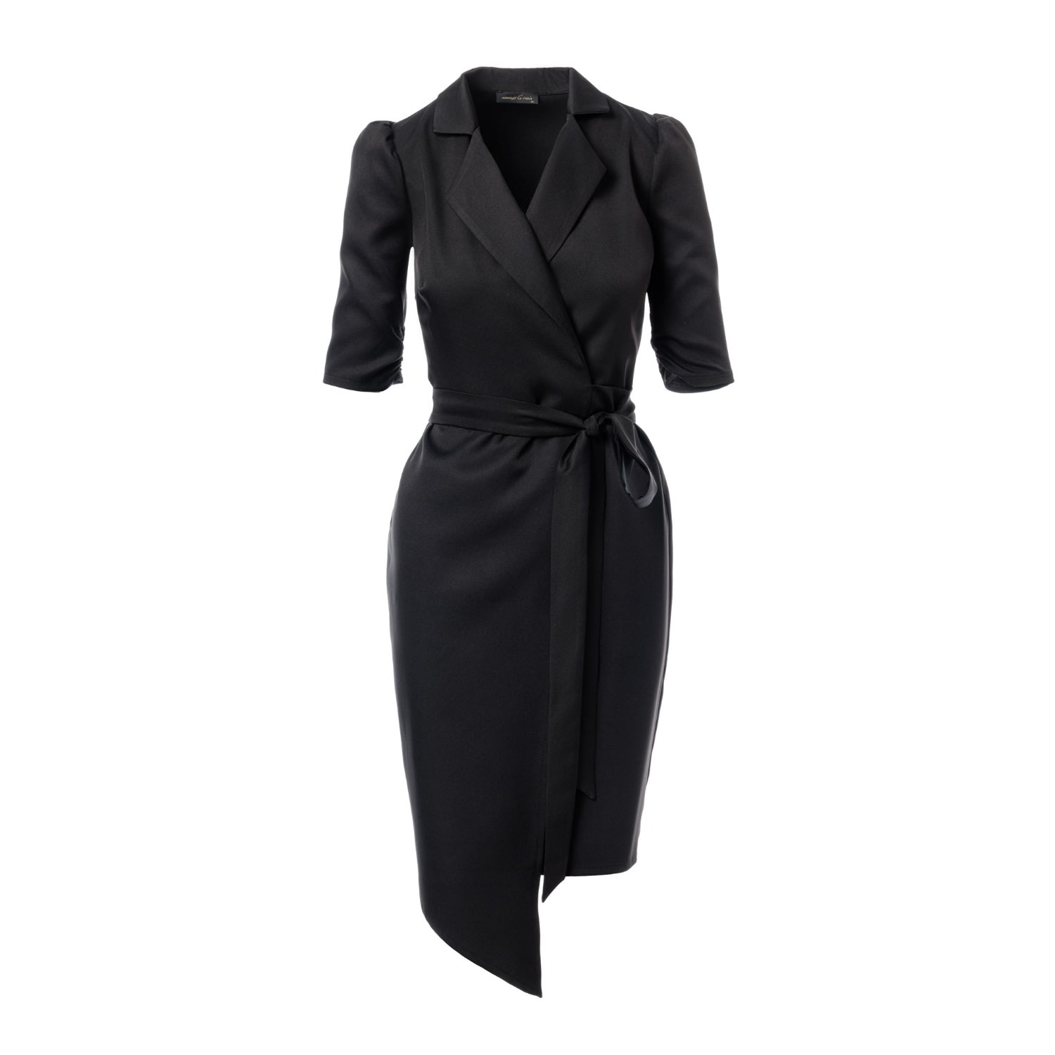 Women’s Black Asymmetric Wrap Blazer Dress Large Concept a Trois