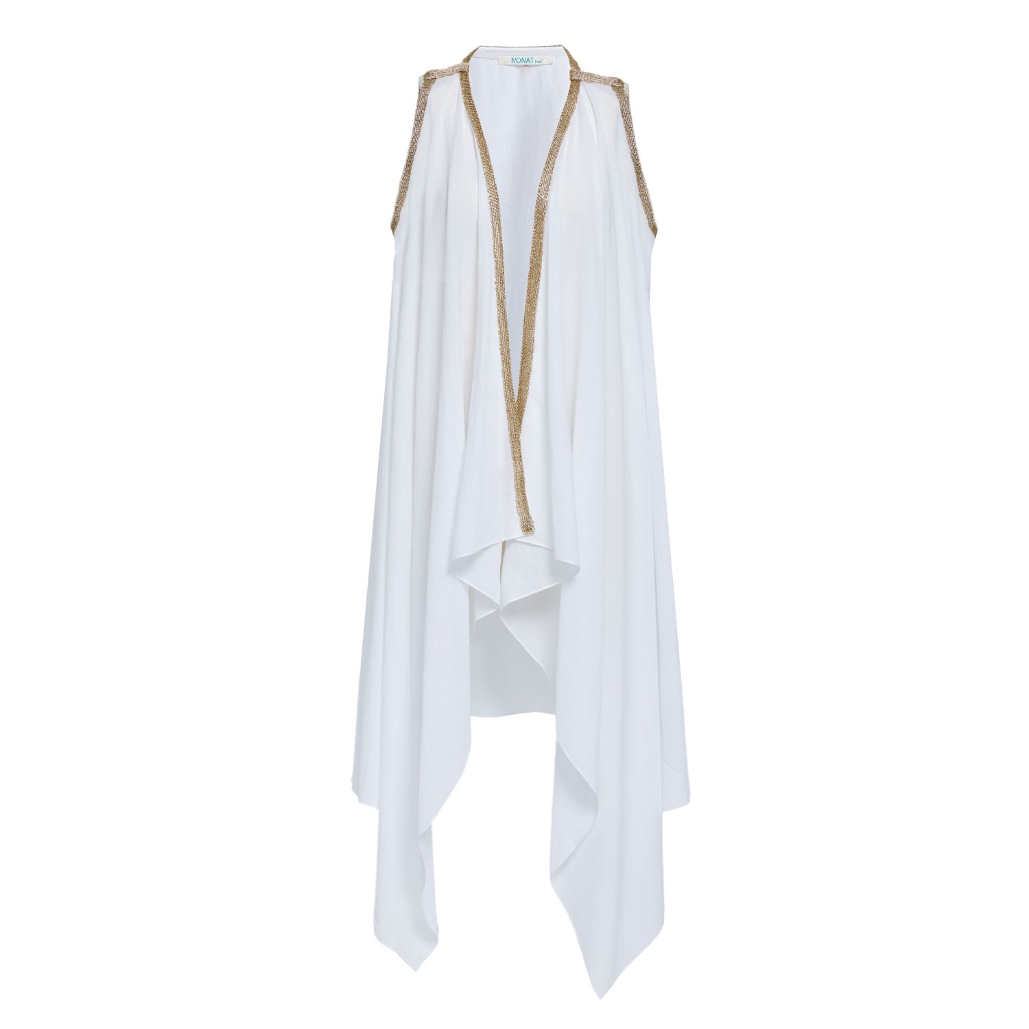 Women’s Wrap Organic Cotton Vest In White S/M N’onat