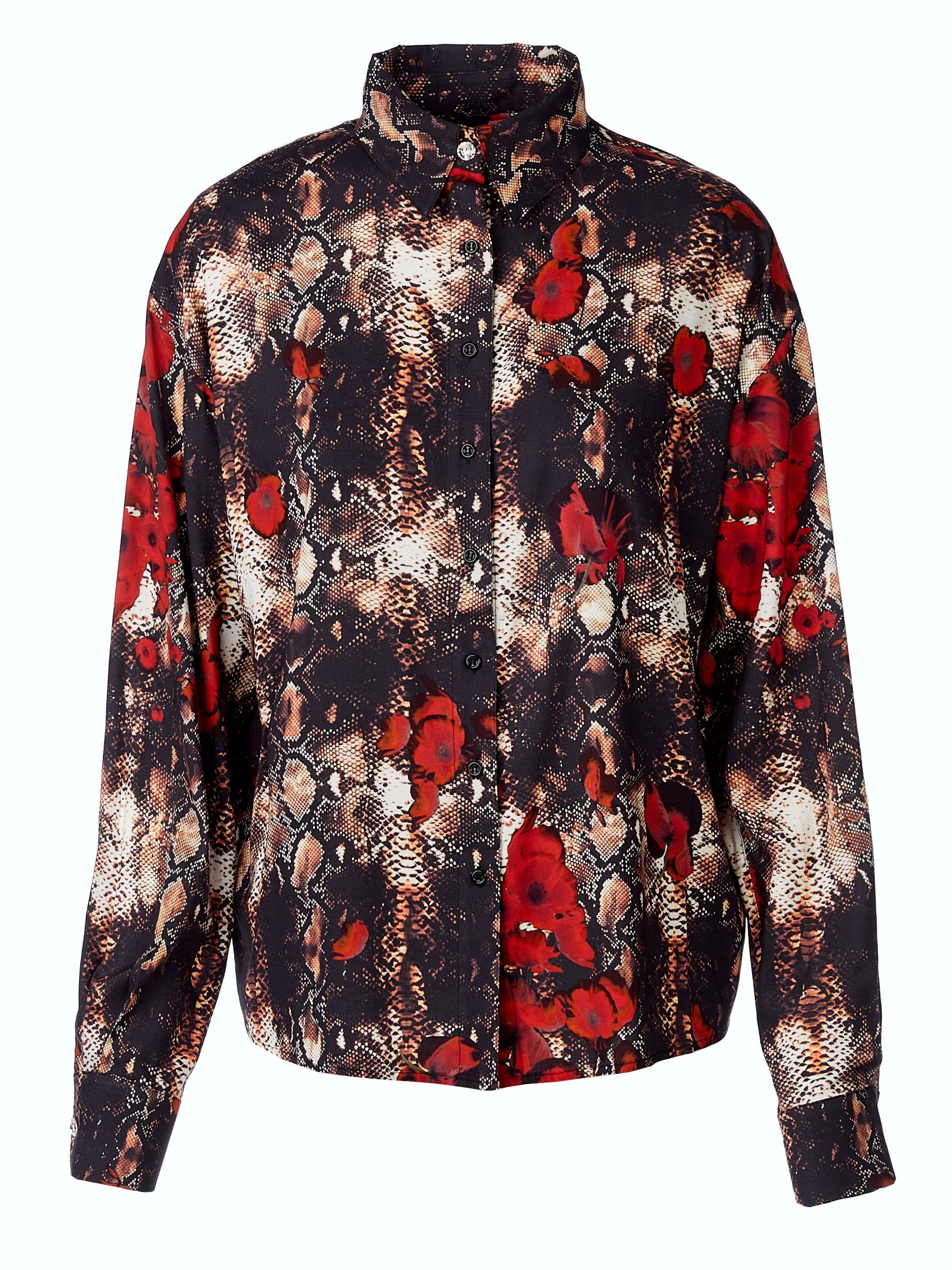 Women’s Brown / Red Poppies Snake Shirt Medium Tessitura