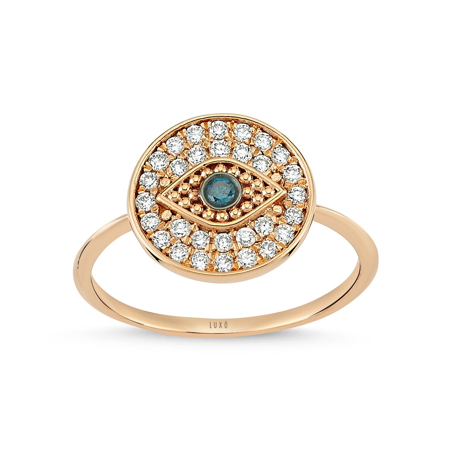 Women’s Eyeful Eye Blue Diamond Rose Gold Ring - Valentine’s Day Edition Luxo Diamond