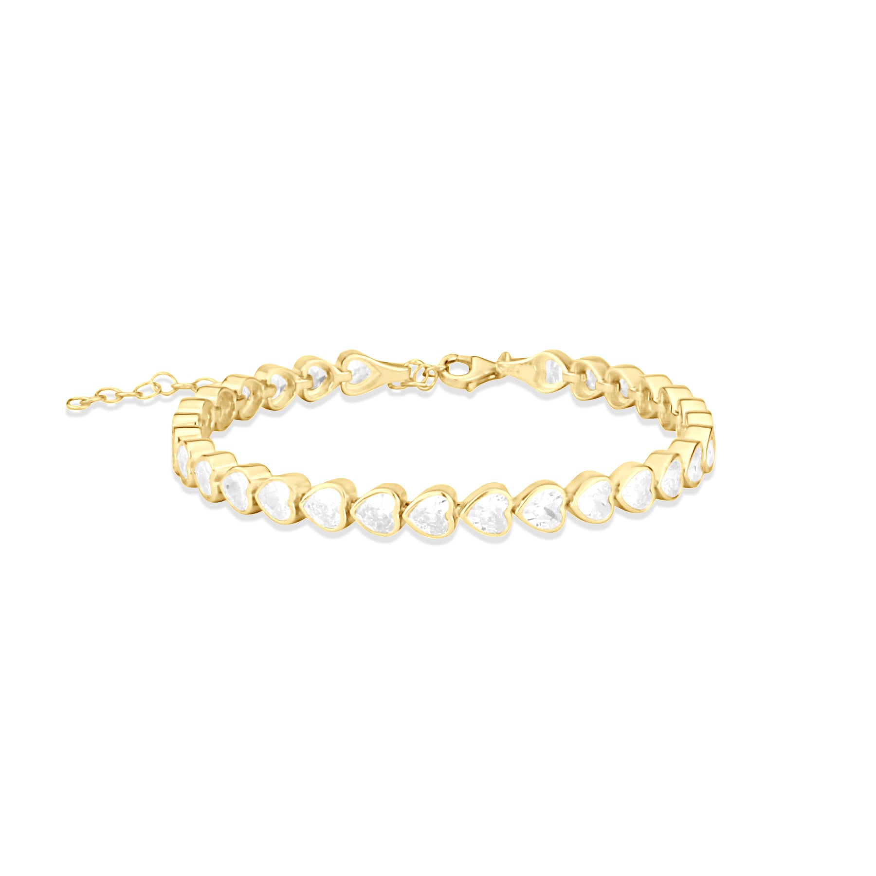 Women’s Mini Heart Bezel-Set Tennis Bracelet - Gold Shymi