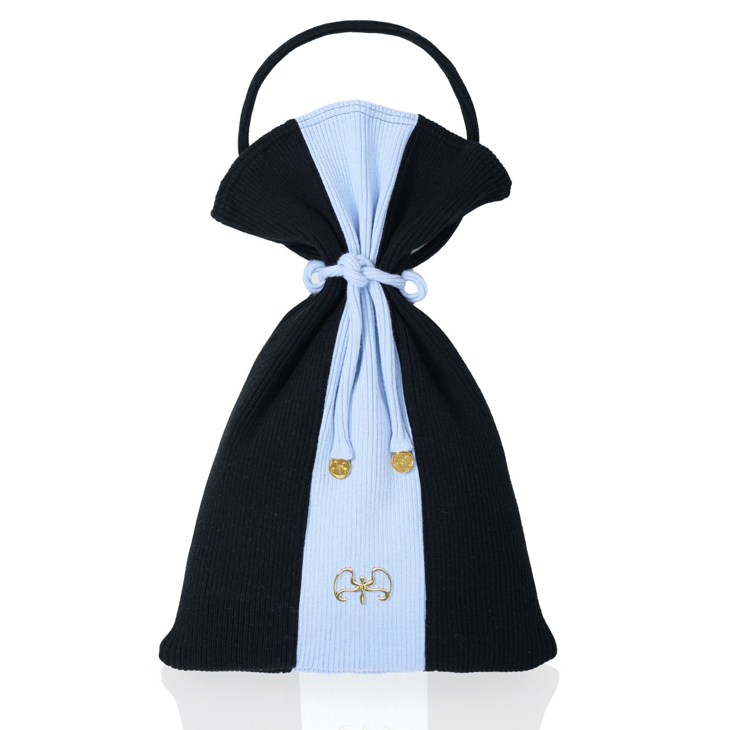 Women’s Black / Blue Forager - Tie Rib Knit Tote Bag Black Blue Kargede