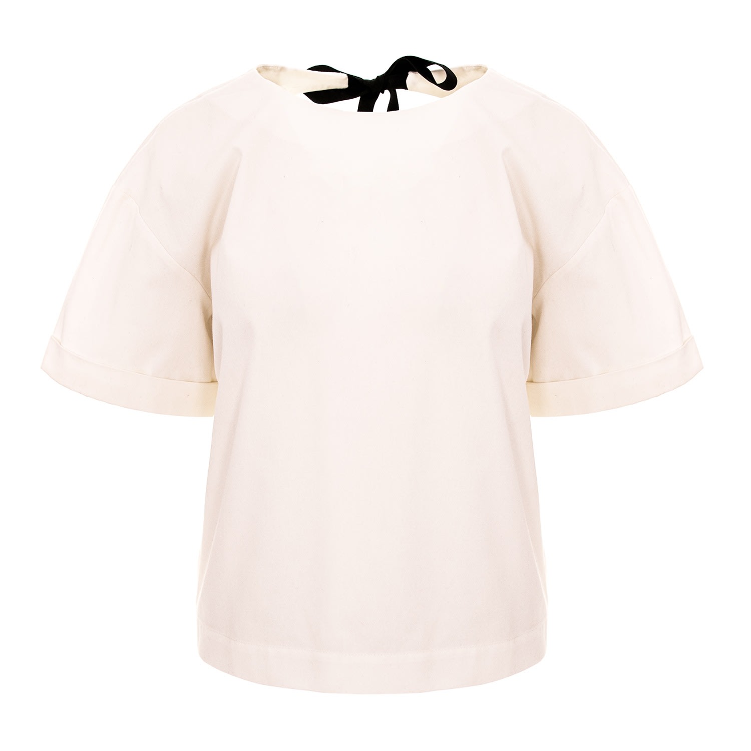 Women’s Cotton Twill Top With Back Detail - White Small Ipanomi