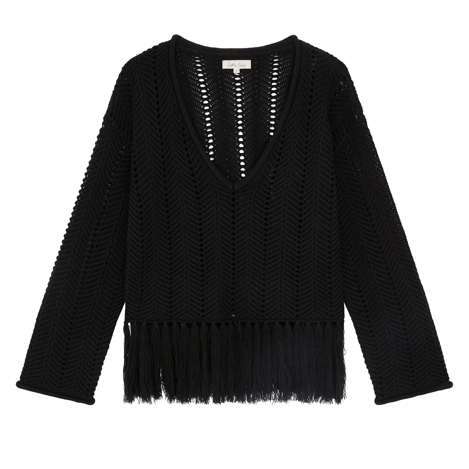 Women’s Black Whole Lotta Love Tassel Knit Medium Little Lies