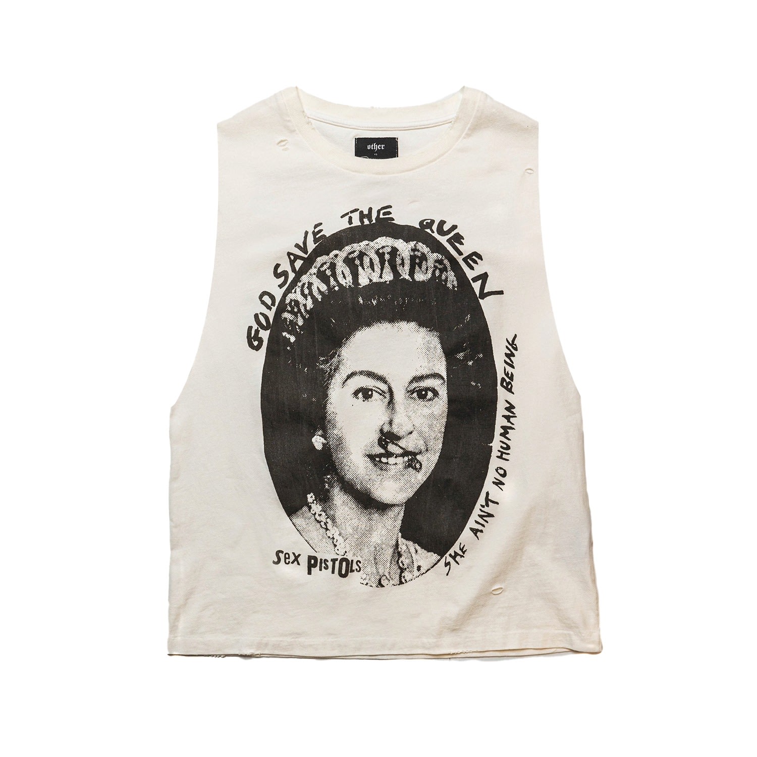 Women’s Sex Pistols - God Save The Queen - Vintage Band Tank - White Blonde Small OTHER UK