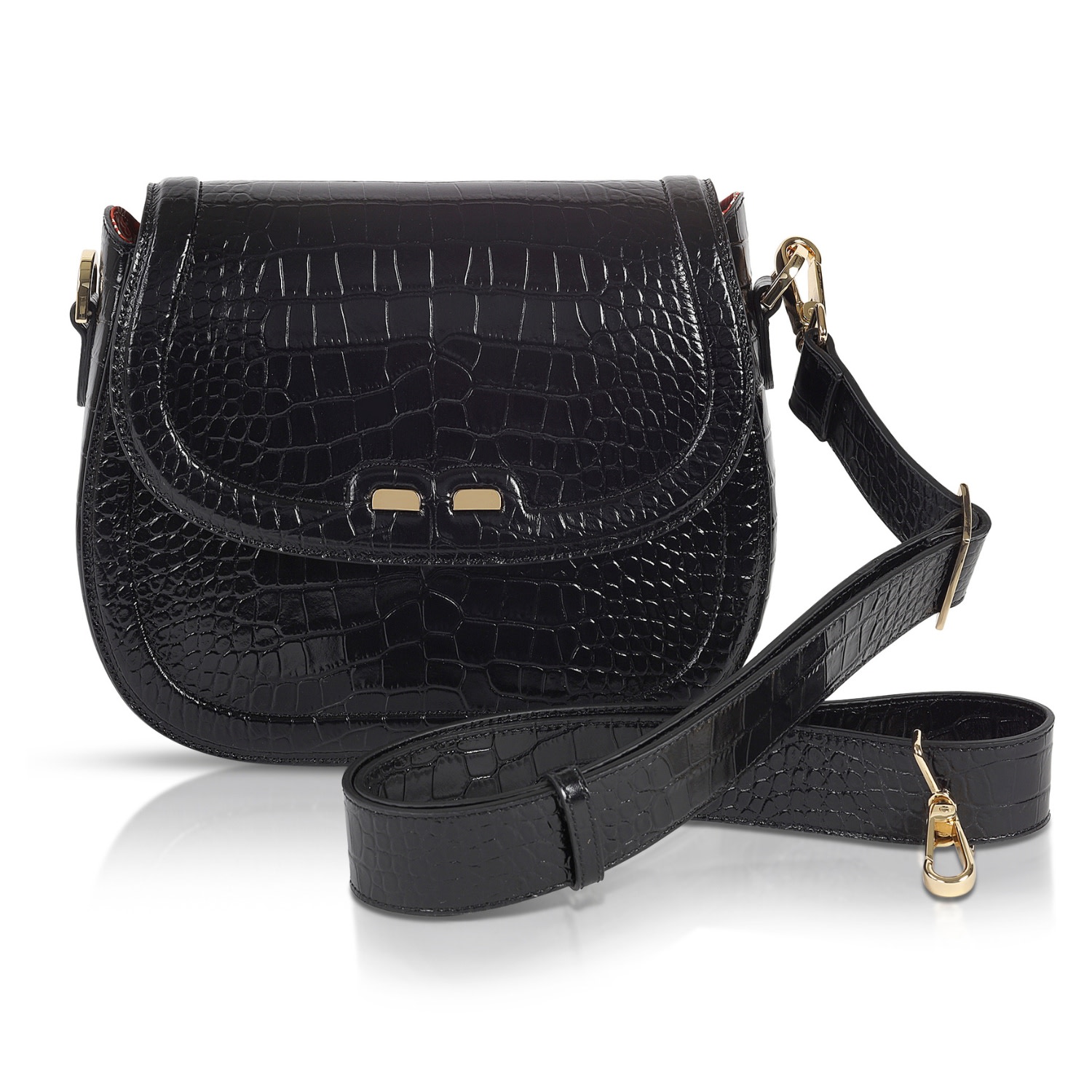 Women’s Holmes Bag In Black Croc Bene