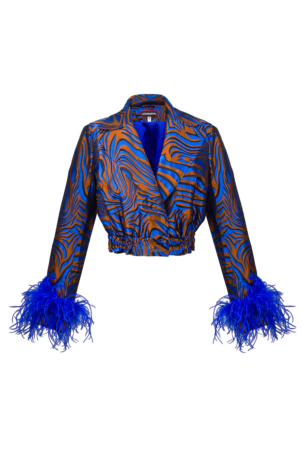 Women’s Pink / Purple Blue Marilyn Jacket With Feathers Small Andreeva