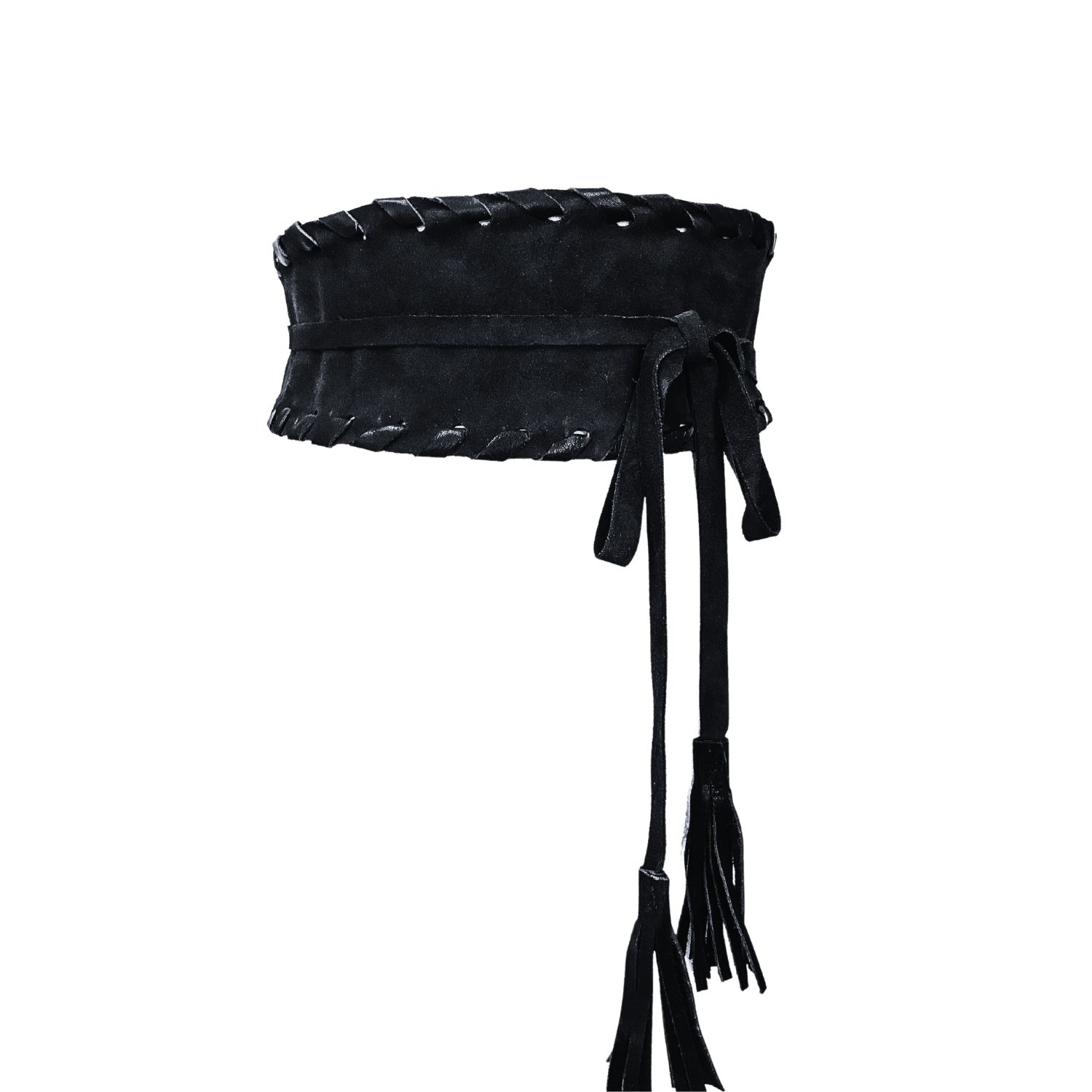 Women’s Black Suede Wrap Belt With Tassels Small Juan-Jo