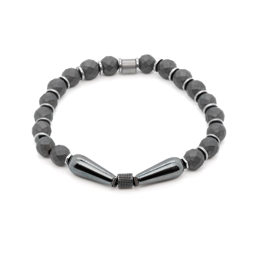 Black / Silver Hematite Balance Men’s Bracelet Ebru Jewelry