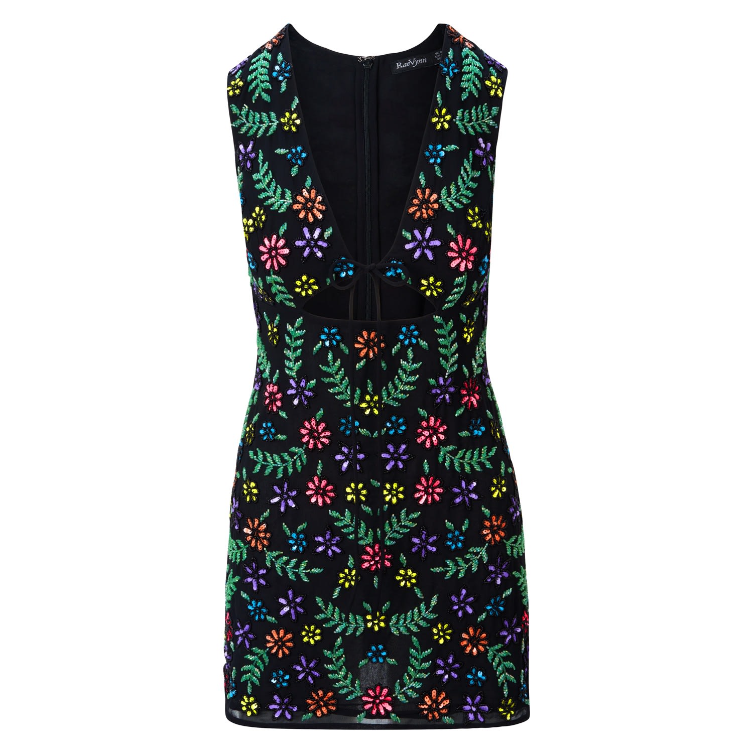 Women’s Black Billie Cut-Out Floral Sequin Dress 4Xs Raevynn