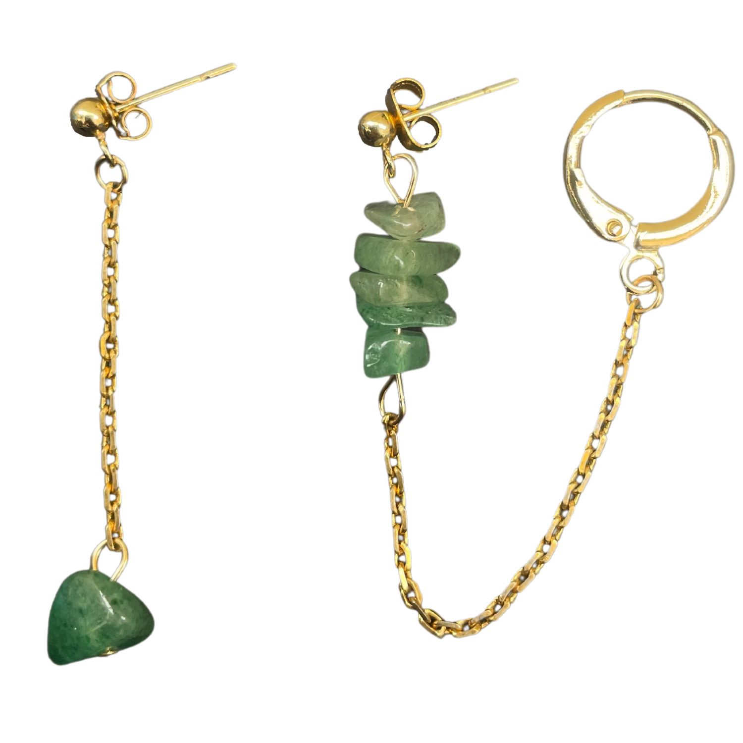 Women’s Gold / Green Upcycled Earrings Leïla Tête D’orange