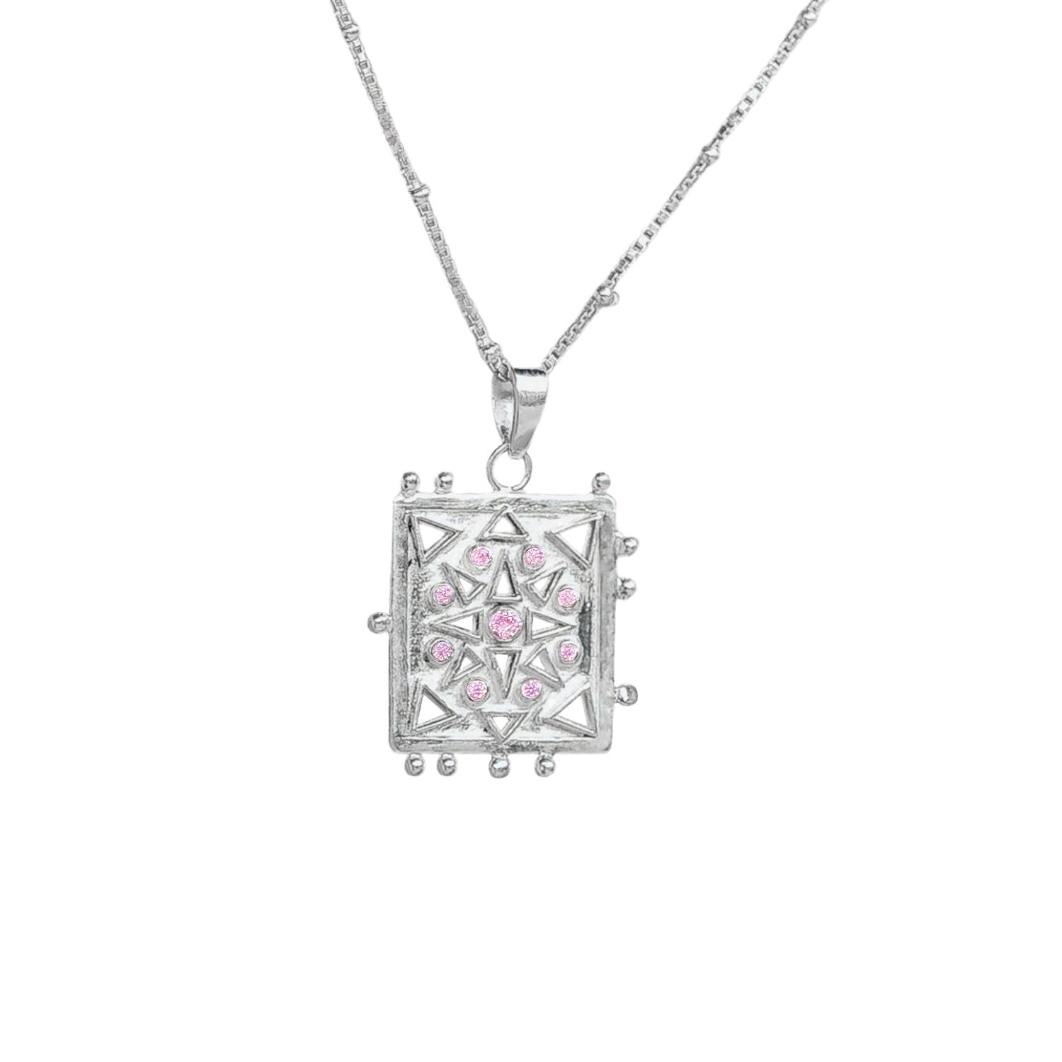 Women’s Pink / Purple / Silver Udaipur Star Talisman Necklace - Rose Quartz Rize