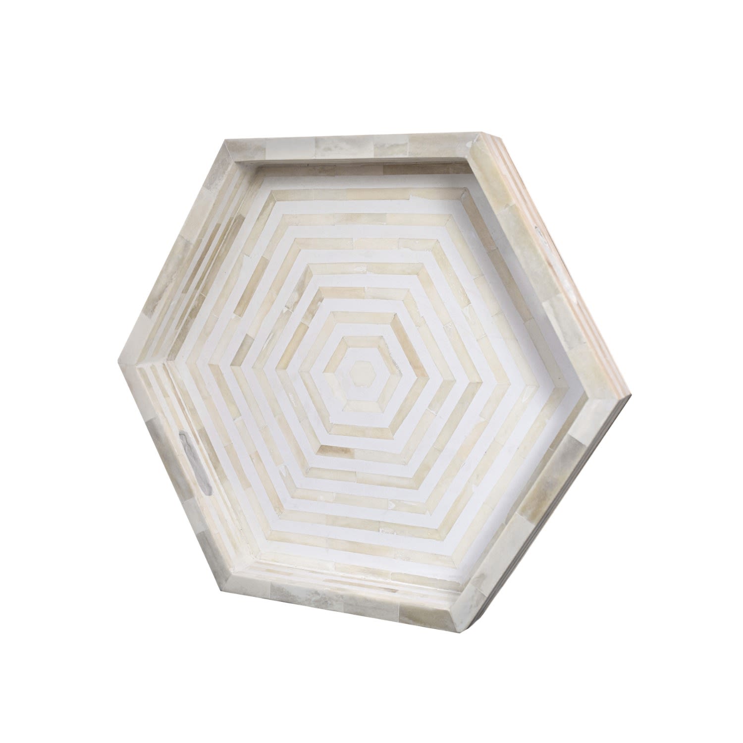 White Hexagon Tray Le Jaana