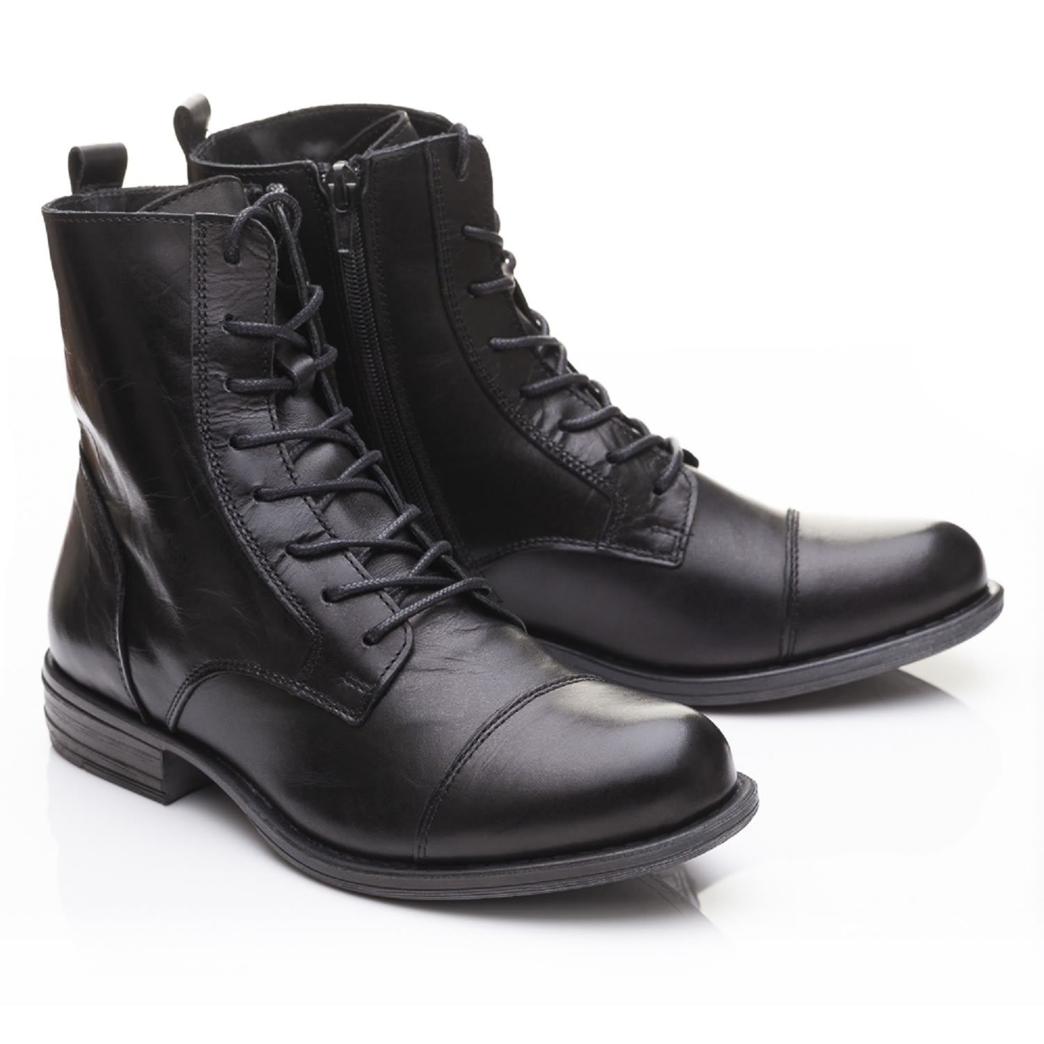 Women’s Lara Boots In Black Leather 2 Uk French Sole