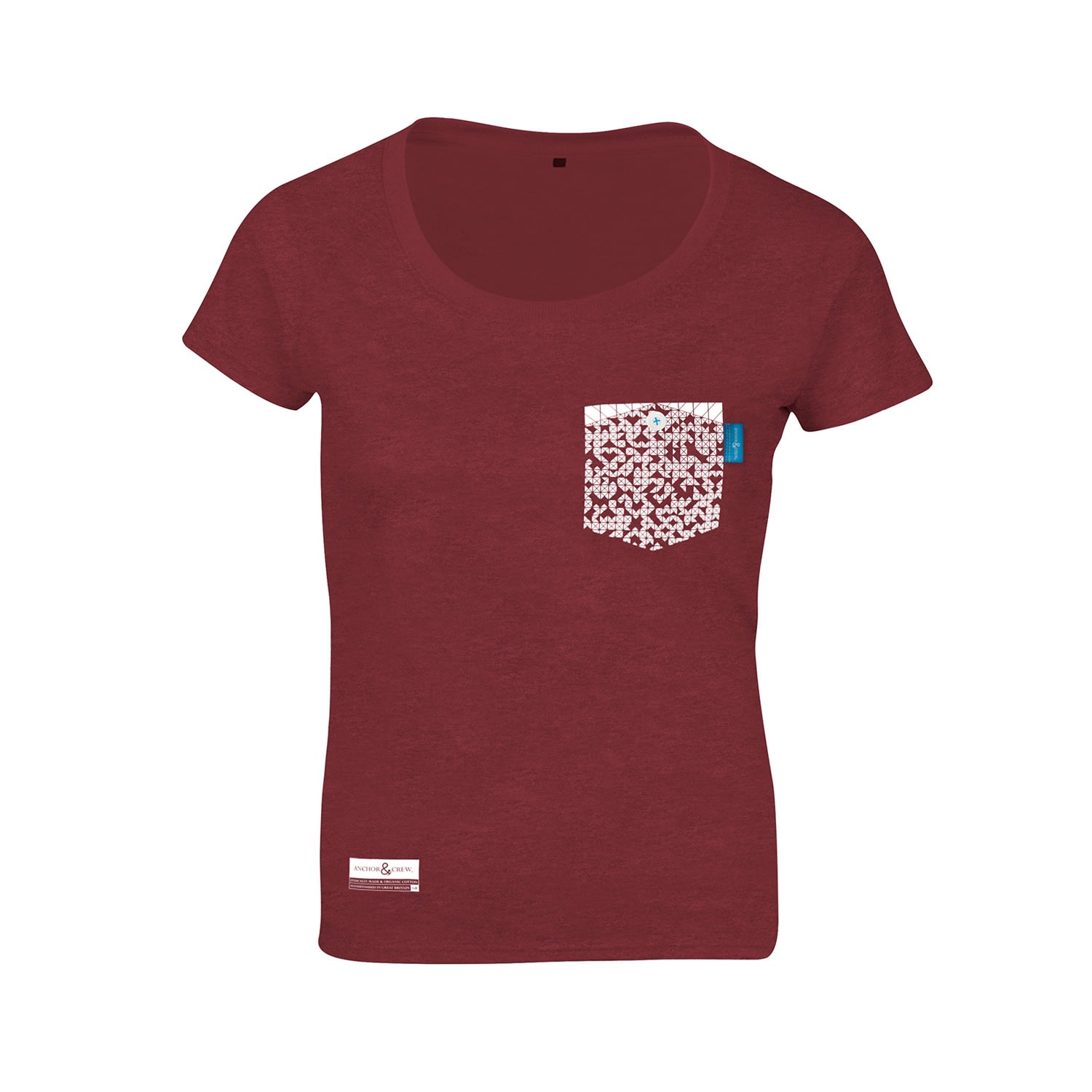 Women’s Fire Brick Red Digit Print Organic Cotton T-Shirt Medium Anchor & Crew