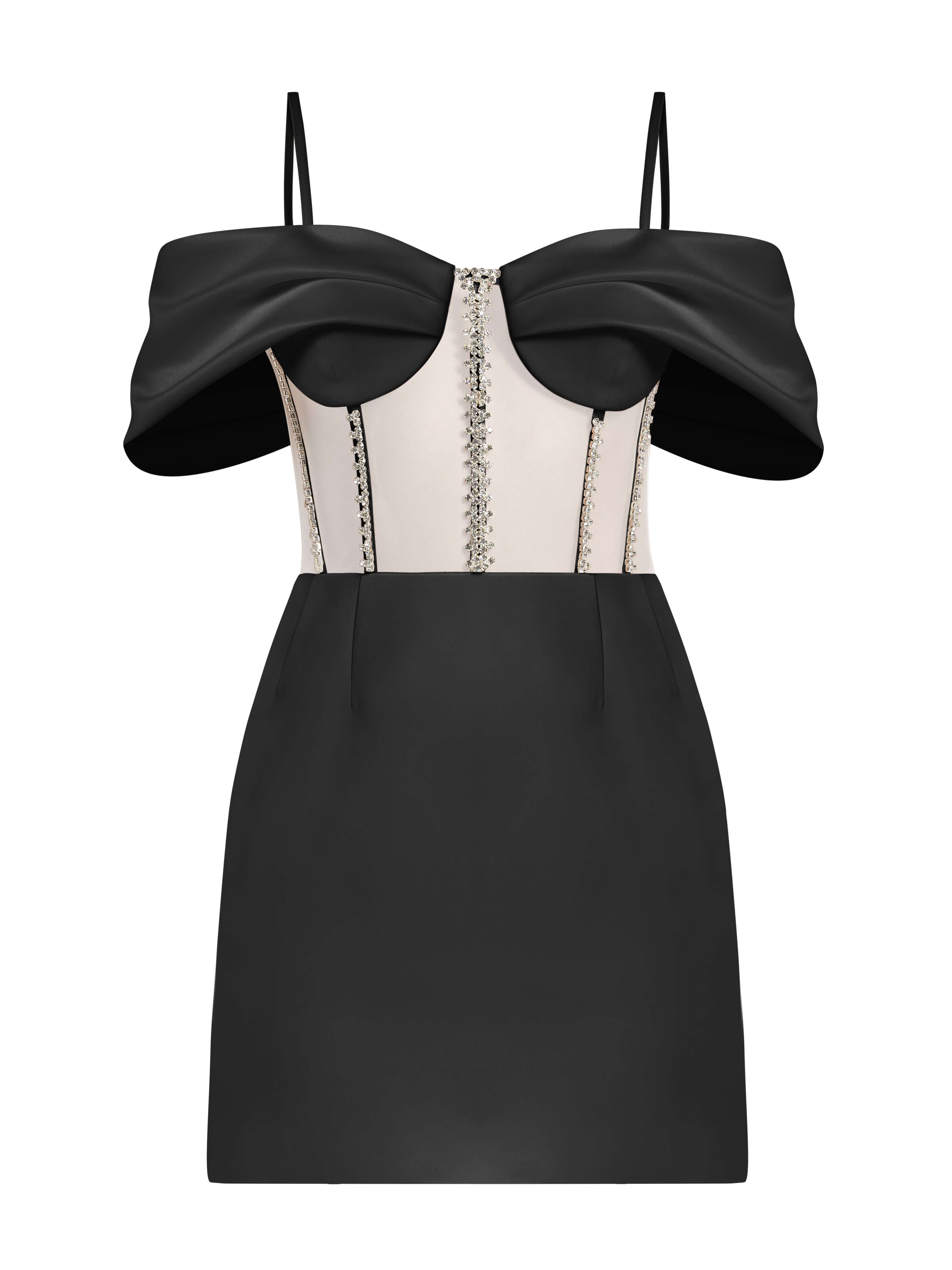 Women’s Belle Of The Ball Crystal-Embellished Mini Dress - Black Xxs Tia Dorraine