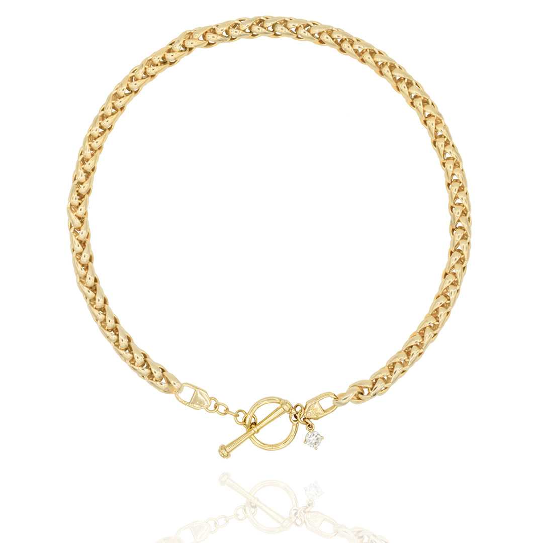 Women’s Gold Andreas Wheat Chain Choker Necklace Syd and Pia Nyc