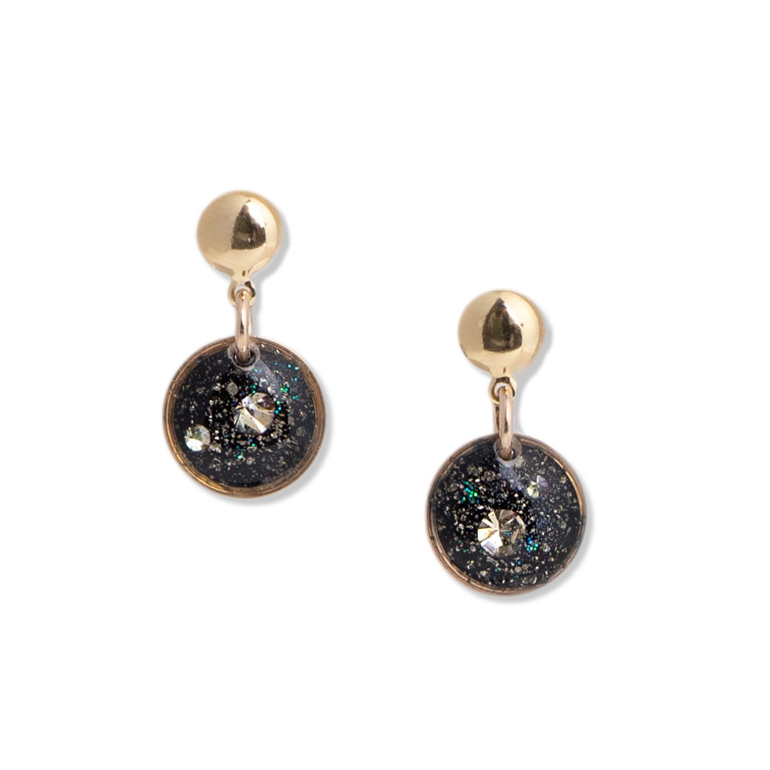 Women’s Black Circle Galaxy Earrings Kate Koel