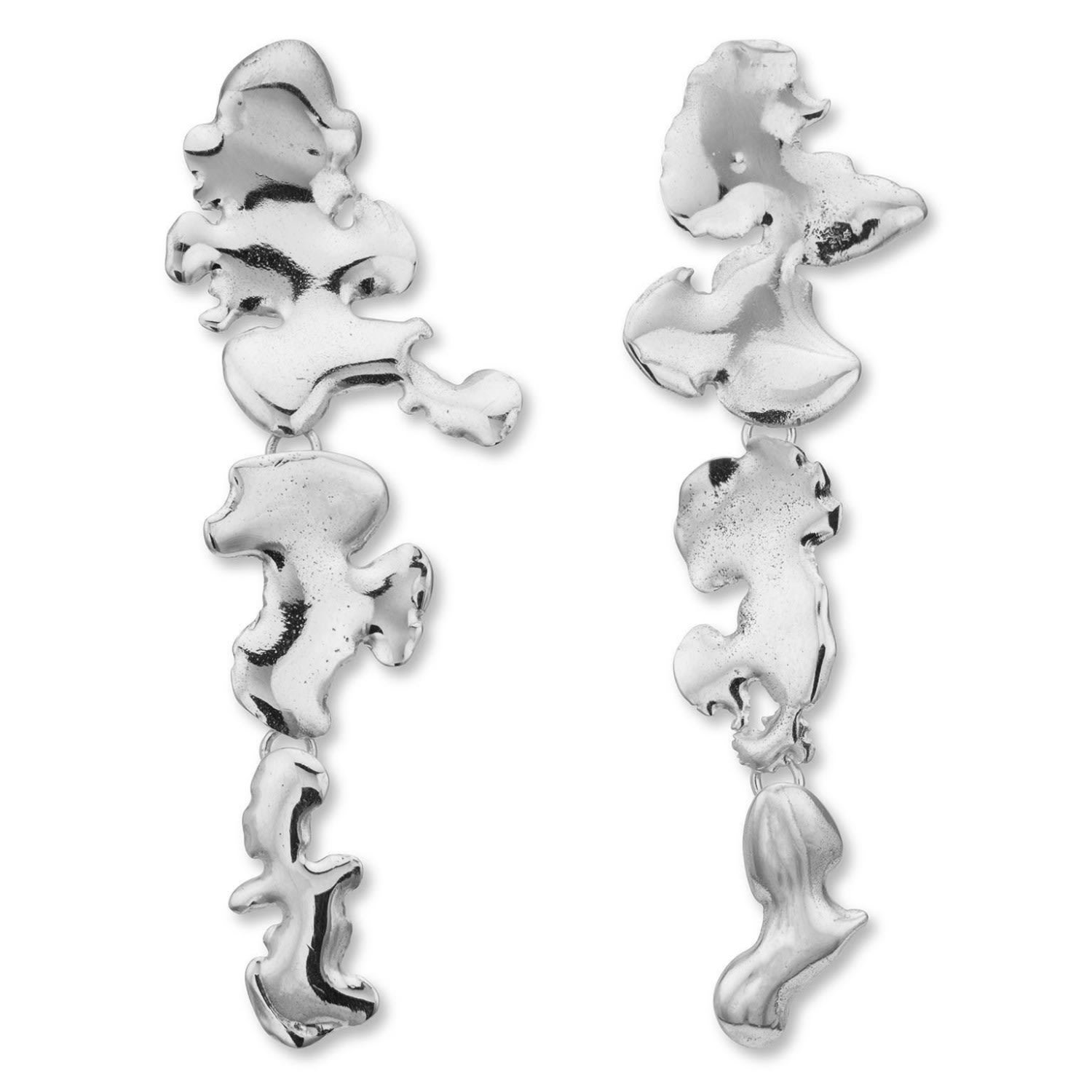 Women’s Euphoria Firewalker Long Earrings Silver Eva Remenyi