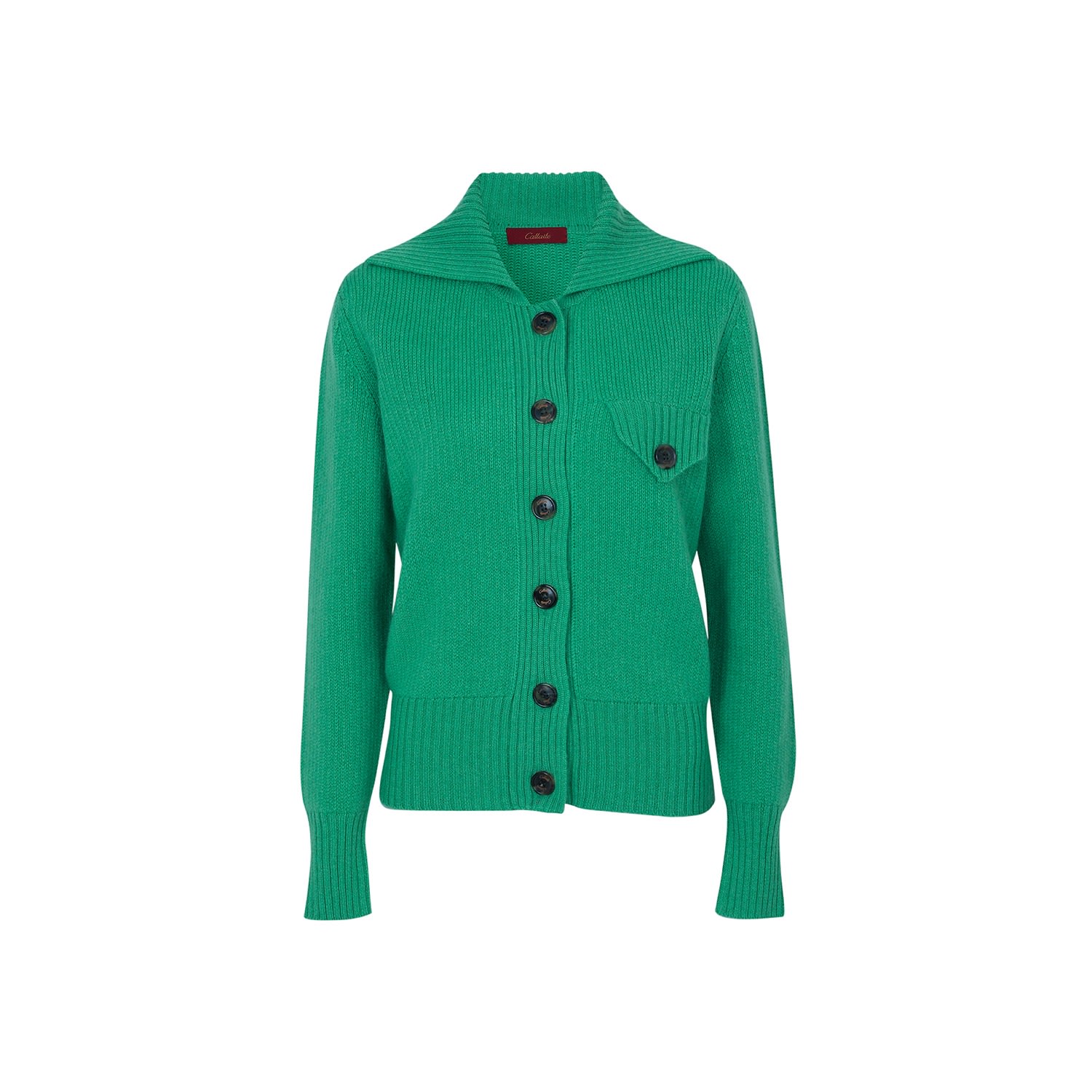 Women’s Cashmere Open Cardigan - Green Small Callaite