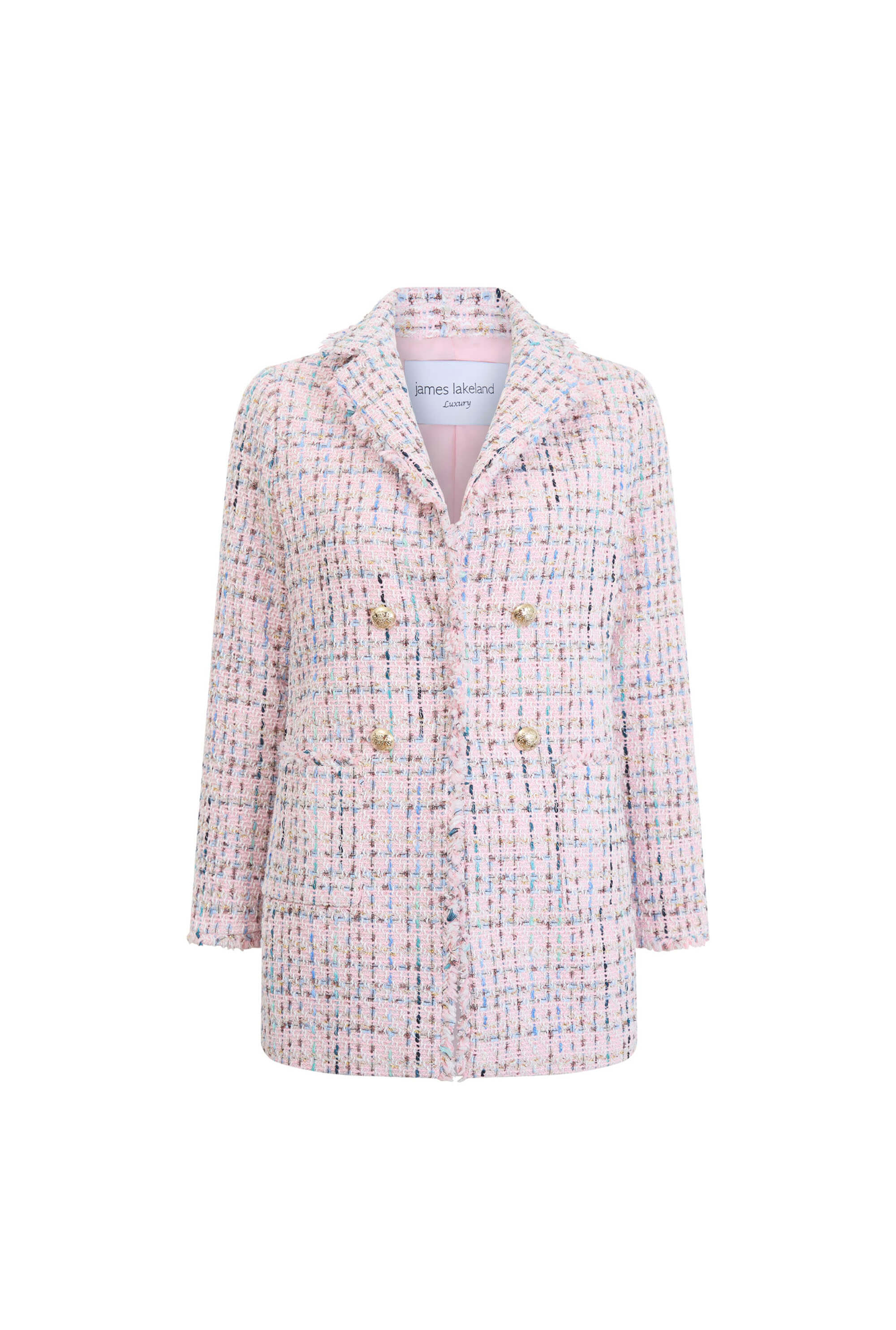 Women’s Pink / Purple Tweed Detail Blazer Pink Medium James Lakeland