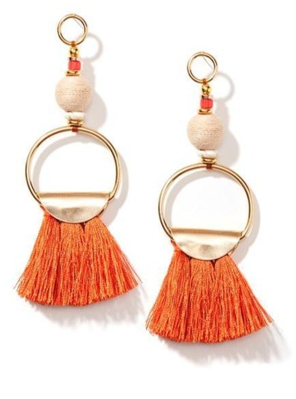 Women’s Gold White Sunset Tassel Earrings Nectar Nectar