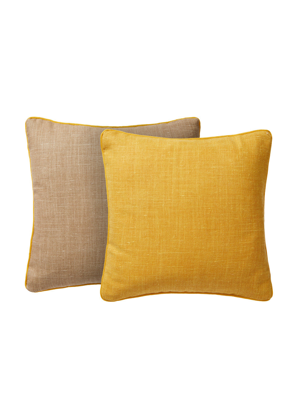 Neutrals / Yellow / Orange Lino Reversible Cushion One Size Fameed Khalique Ltd