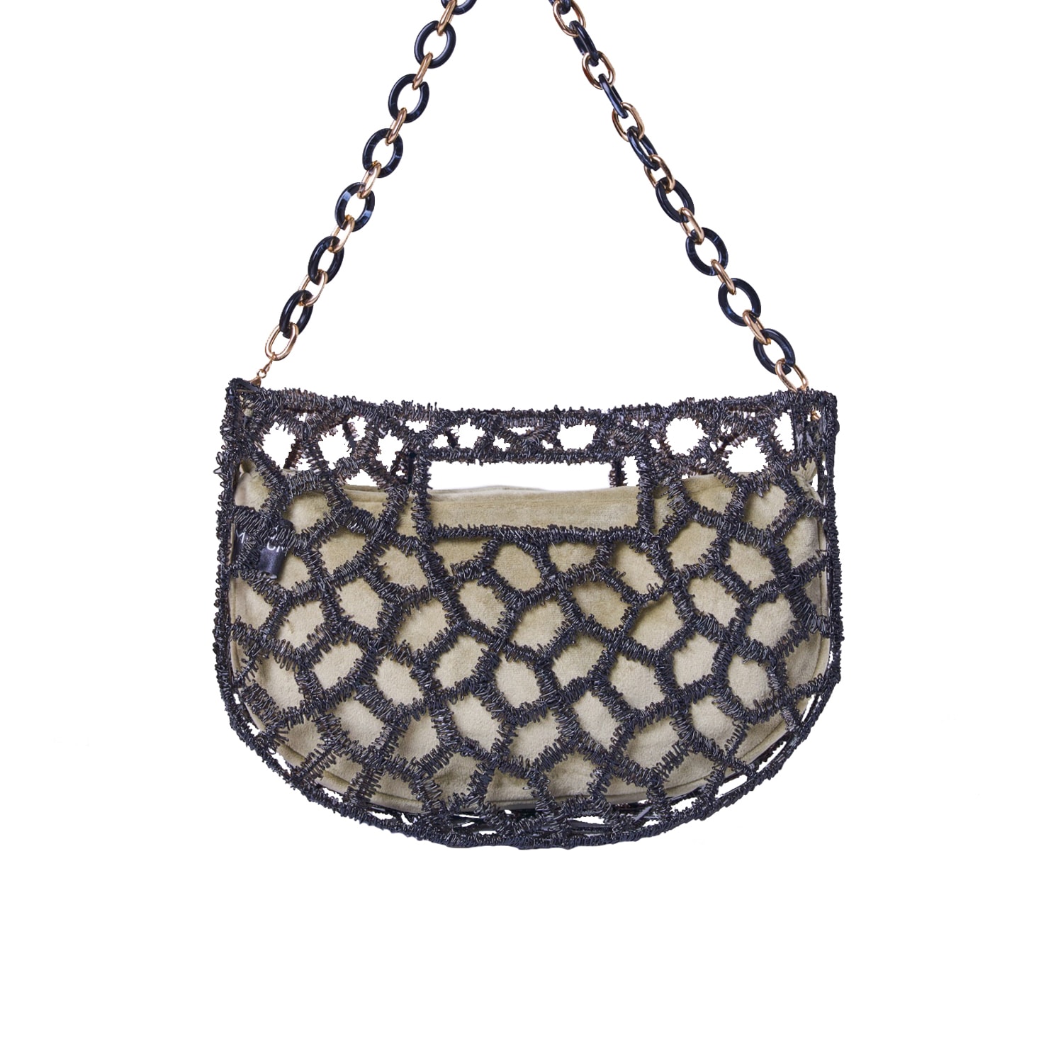 Women’s Black / Green Moon Bead Bag - Black & Olive Masum Karimi