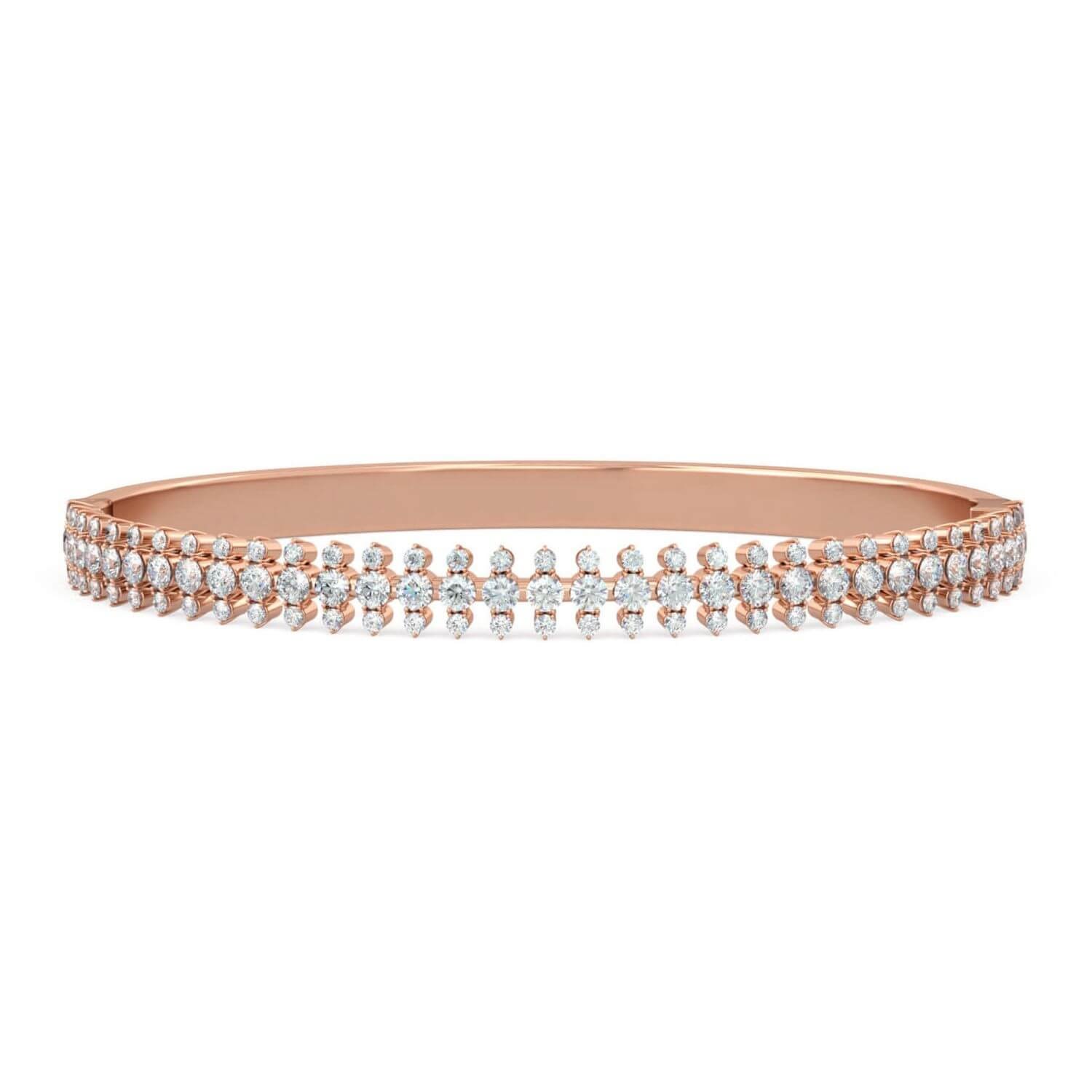 Women’s Bangle Eleonor Eighteen K Gold And Diamonds - Rose Gold Aquae Jewels