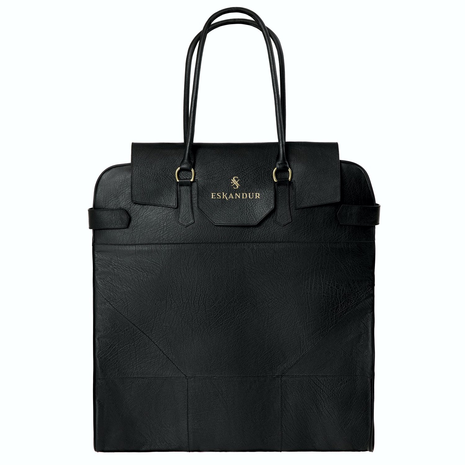 Men’s Eskandur Premium Leather Garment Bag - Black One Size