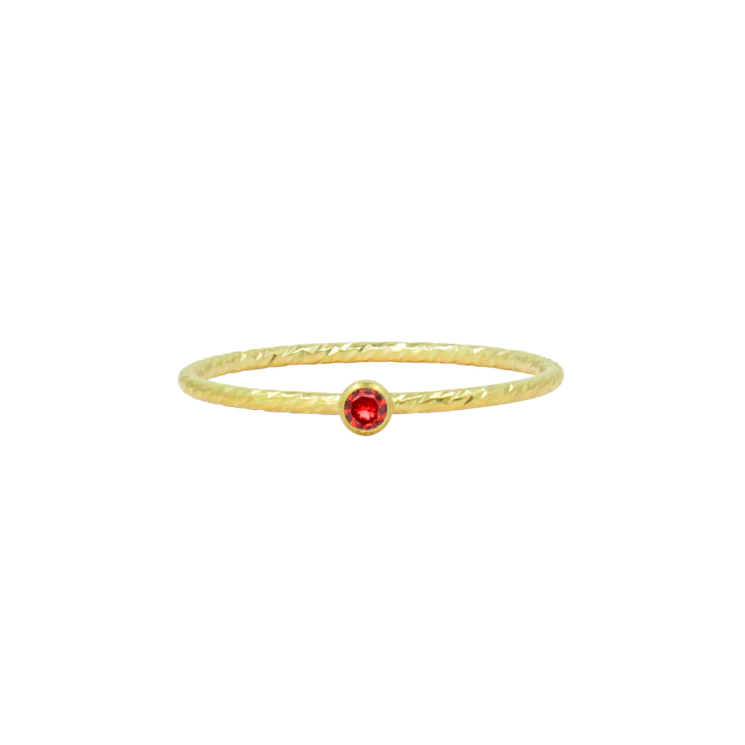 Women’s Gold Filled January Garnet Birthstone Stacking Ring Lucky Eleven
