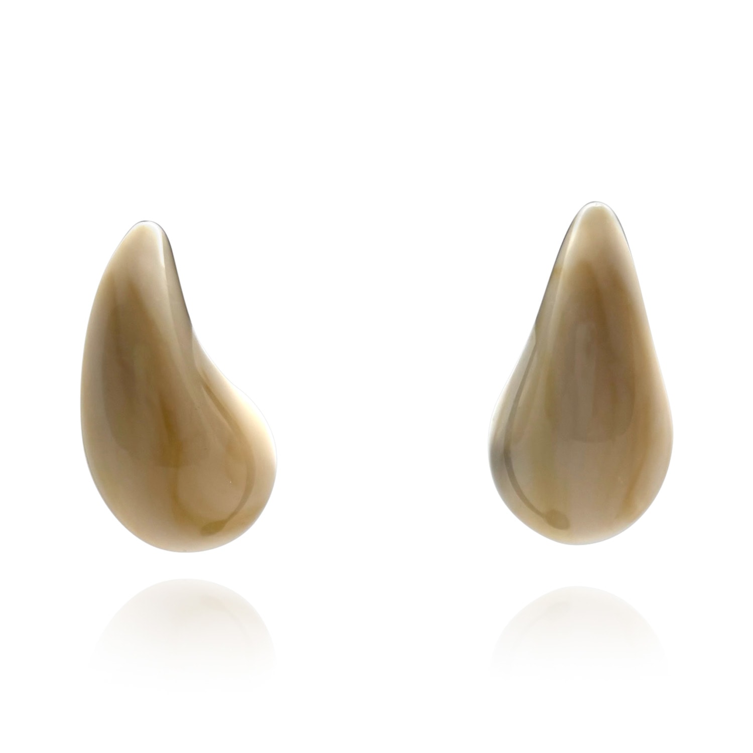 Women’s Neutrals Ivory Resin Pierced Hoop Earrings Michael Nash Jewelry