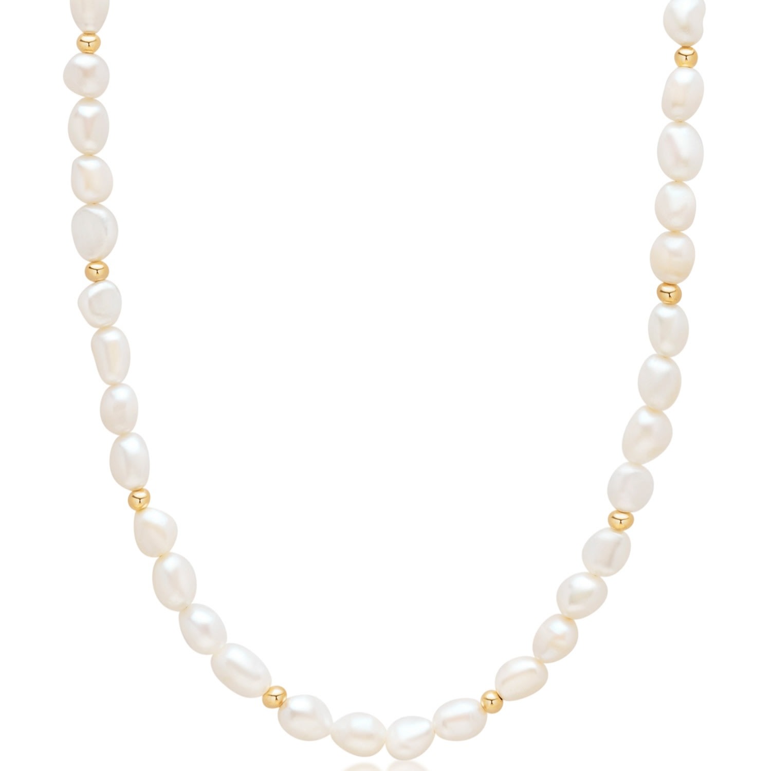 Women’s Gold / White Delicate Baroque Pearl Choker Nialaya