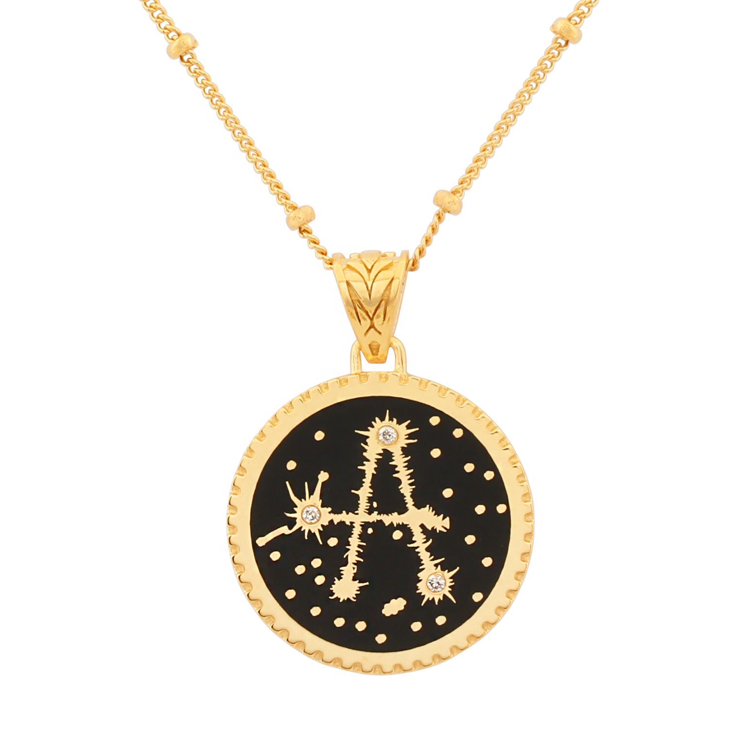 Women’s Black / Gold Gold Vermeil Diamond Letter A Sparkler Initial Necklace Aprs Youth