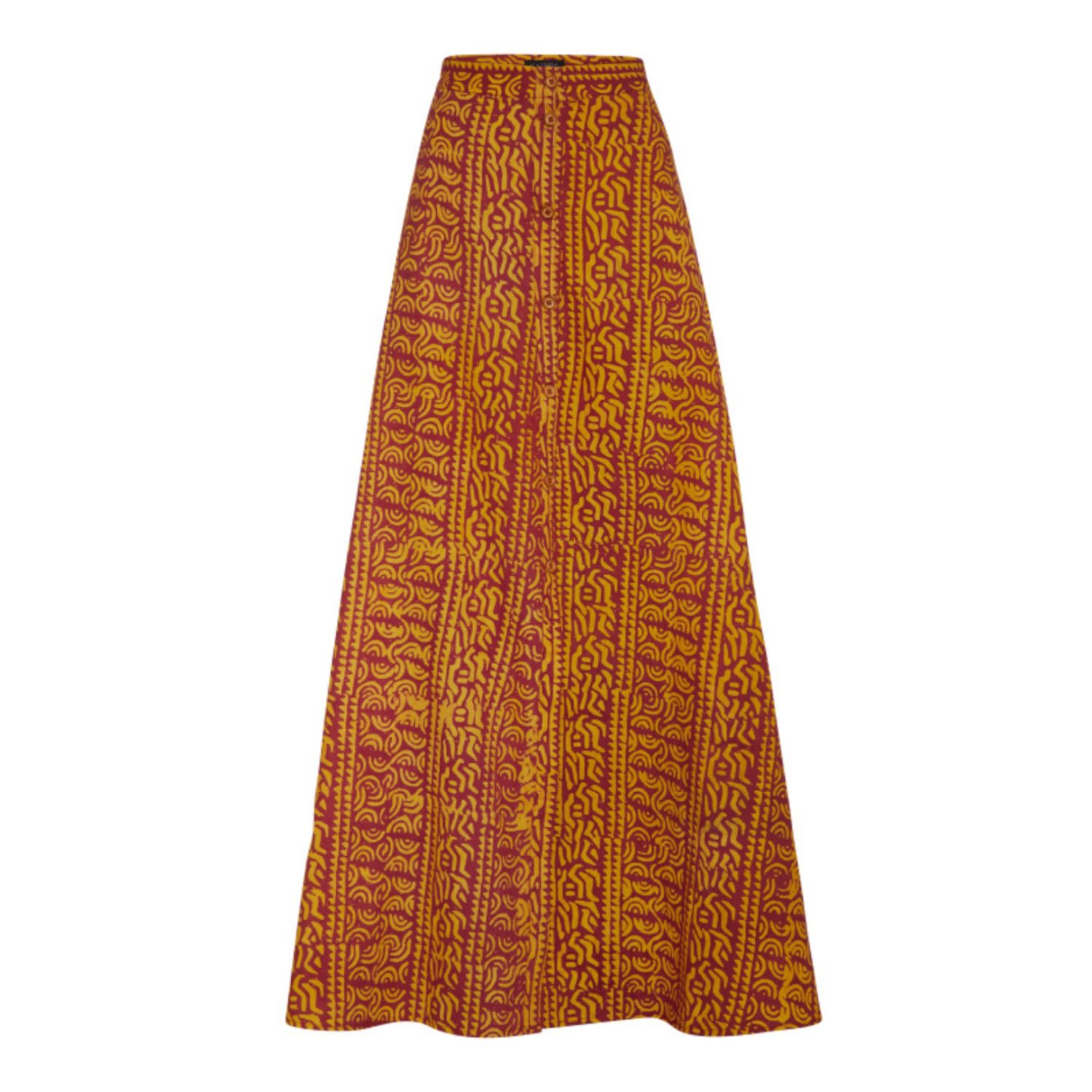 Women’s Yellow / Orange Praslin Maxi Skirt Medium Kahindo