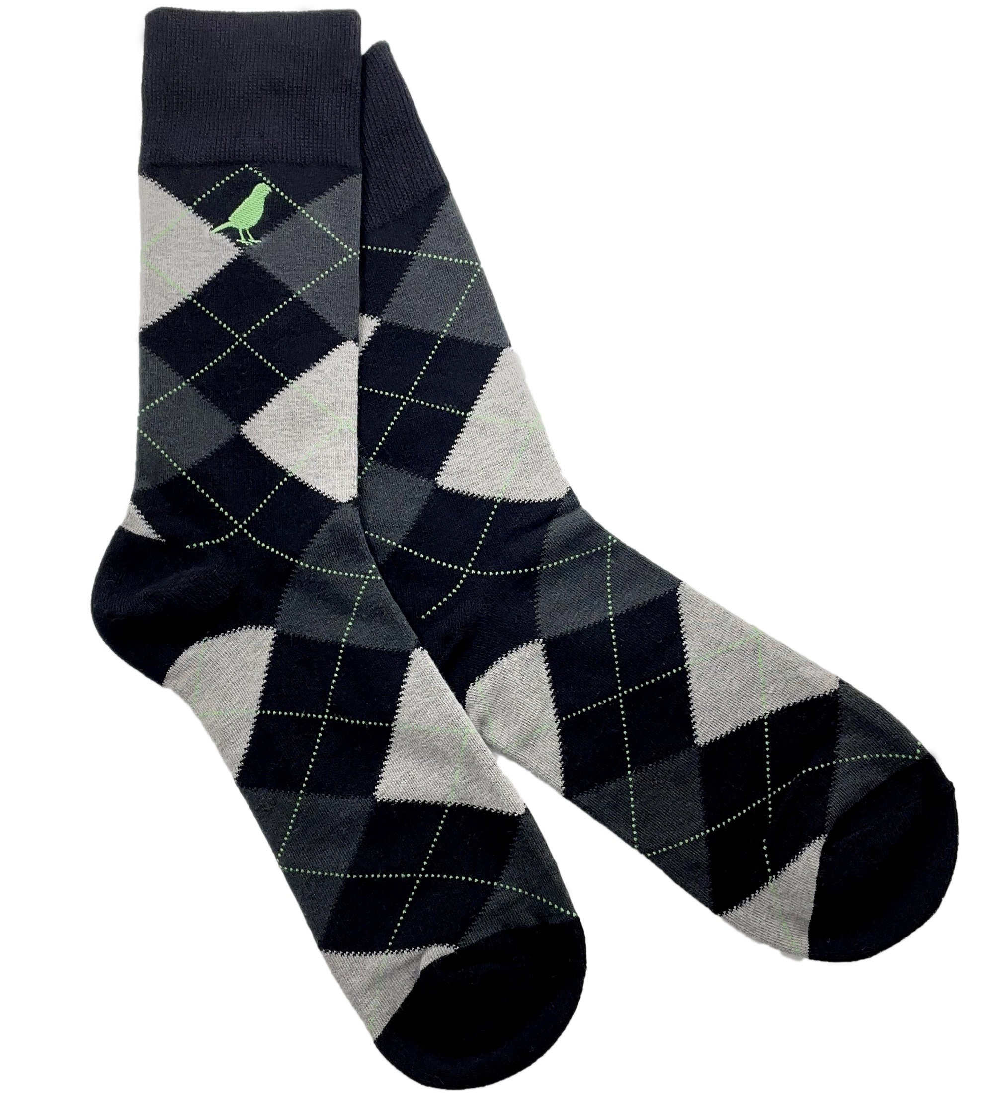 Men’s Green / Black / Grey Argyle Black & Grey One Size Whalley Finch