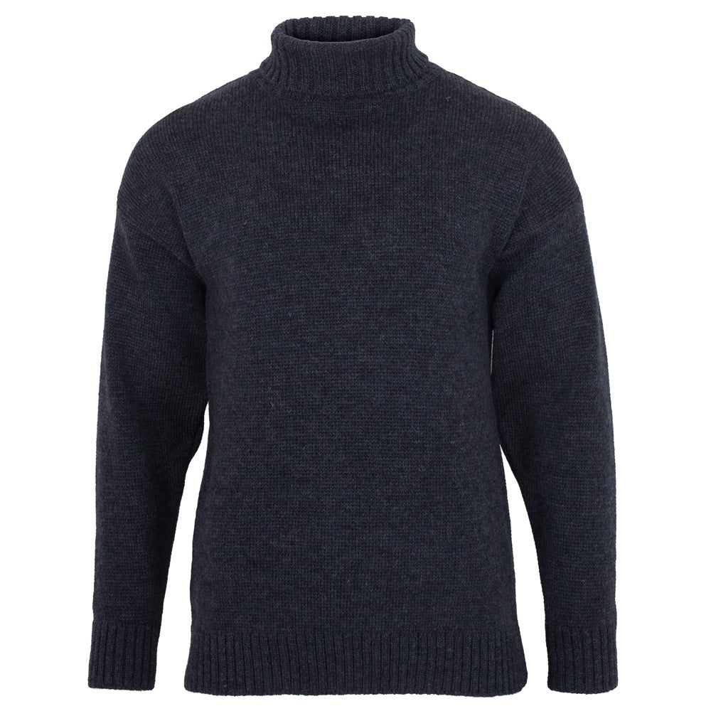 Men’s Grey Modern Submariner Porter Roll Neck Merino Wool Jumper - Charcoal Medium Paul James Knitwear