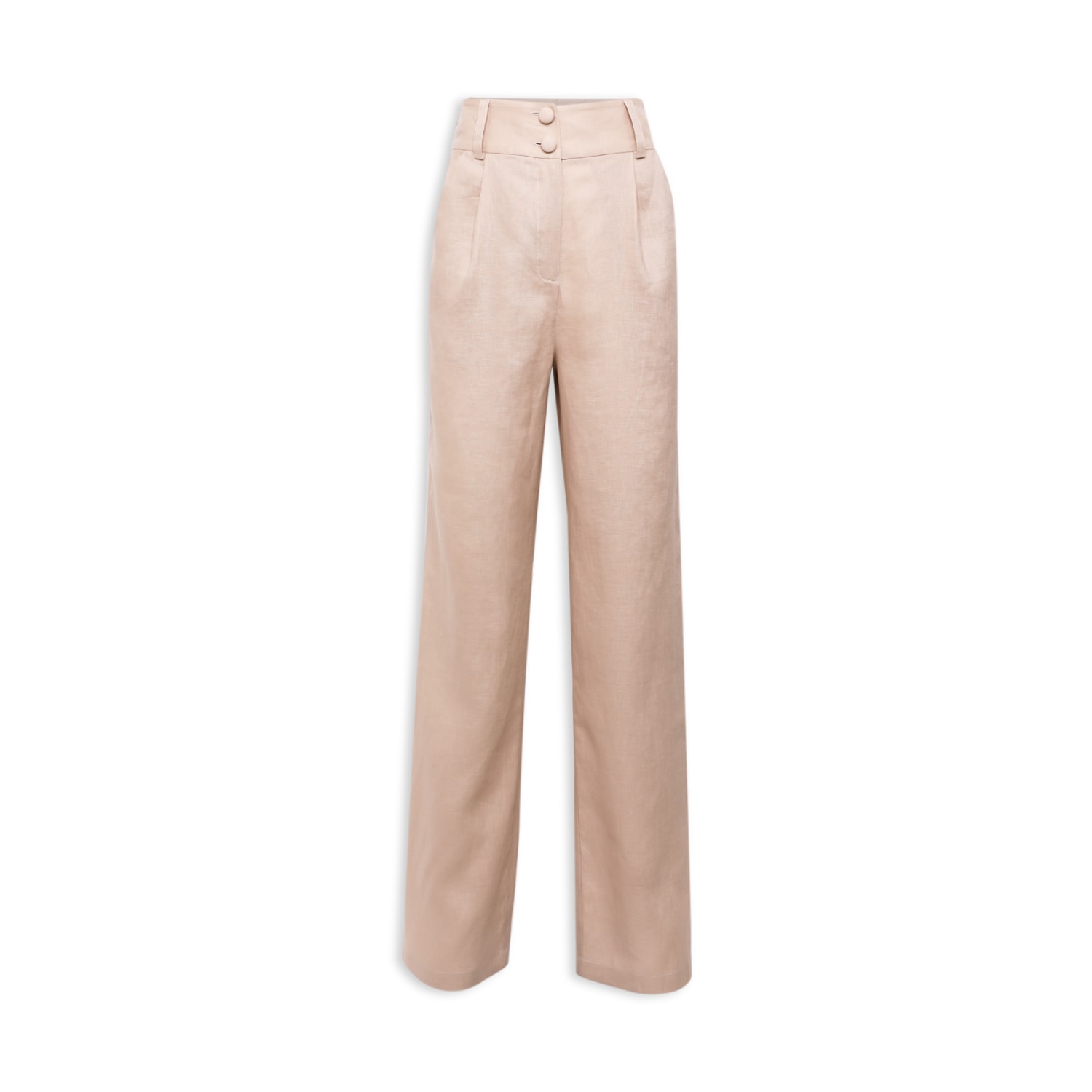 Women’s Pink / Purple Pink Linen High - Waisted Straight Fit Pants Small Mazarine Ladies’ Garments Trading Co. L. l.c.