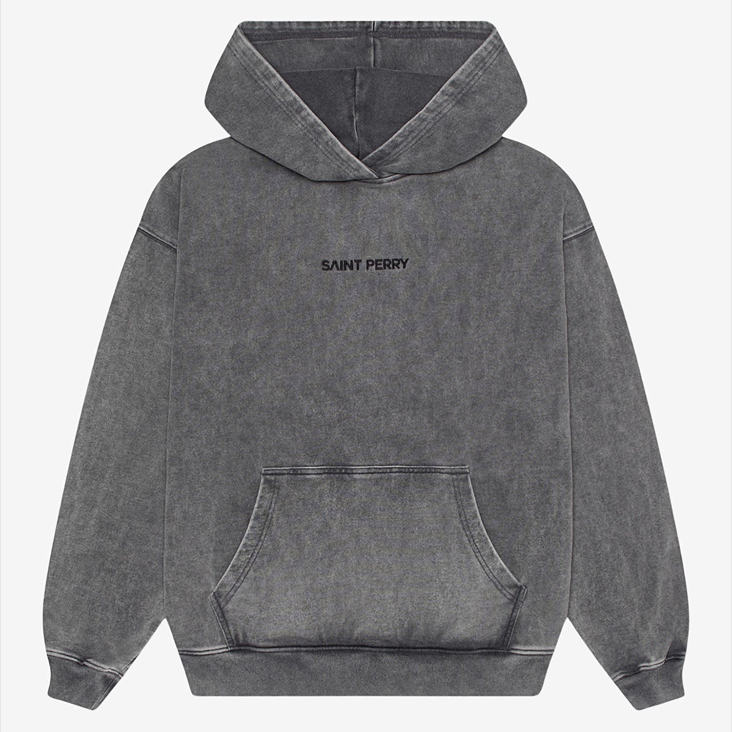 Oversized Esp Saint Perry Embroidery Hoodie - Grey L