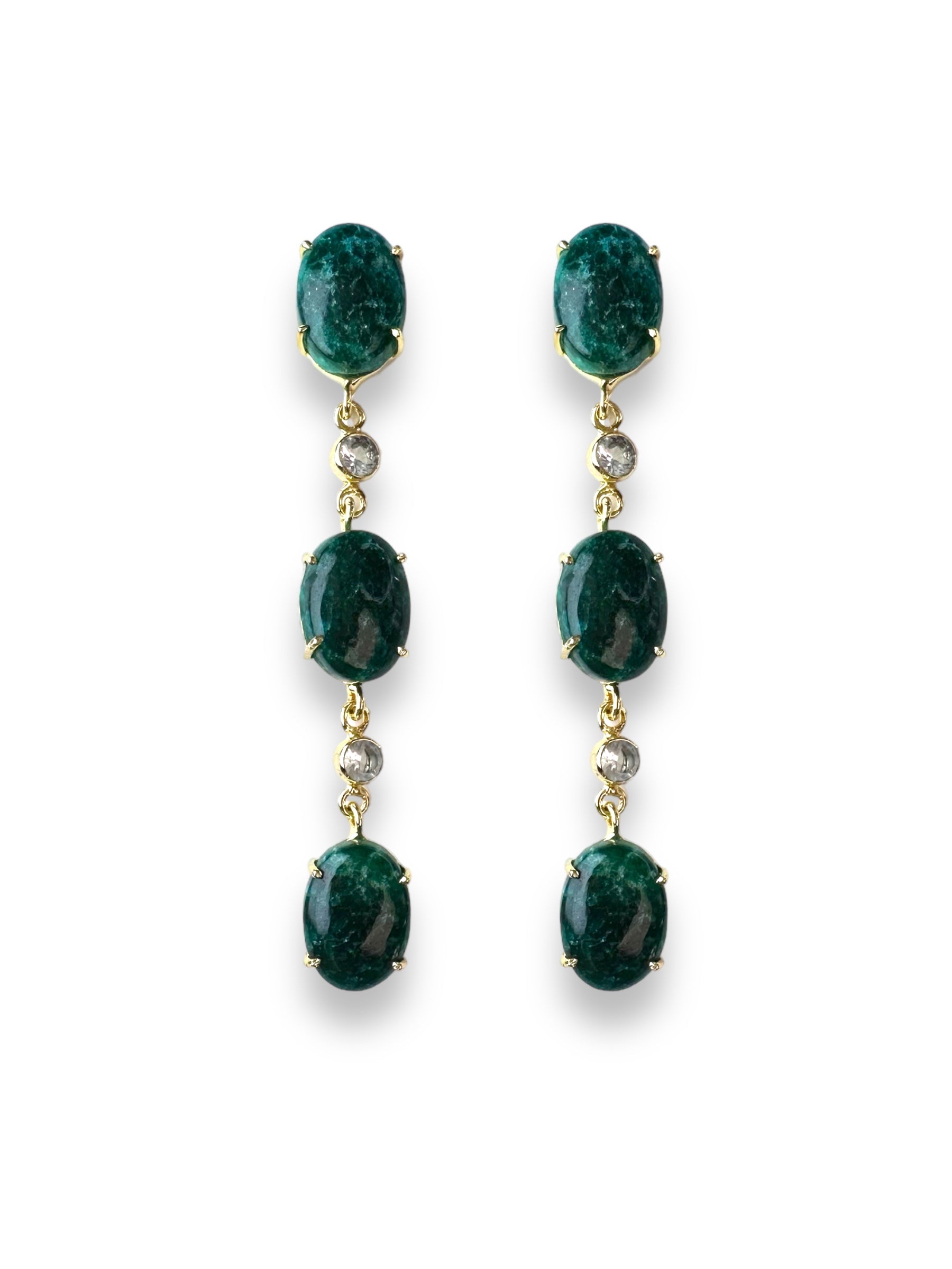 Women’s Green Noel Emerald Gemstone Statement Earrings Amina Johan