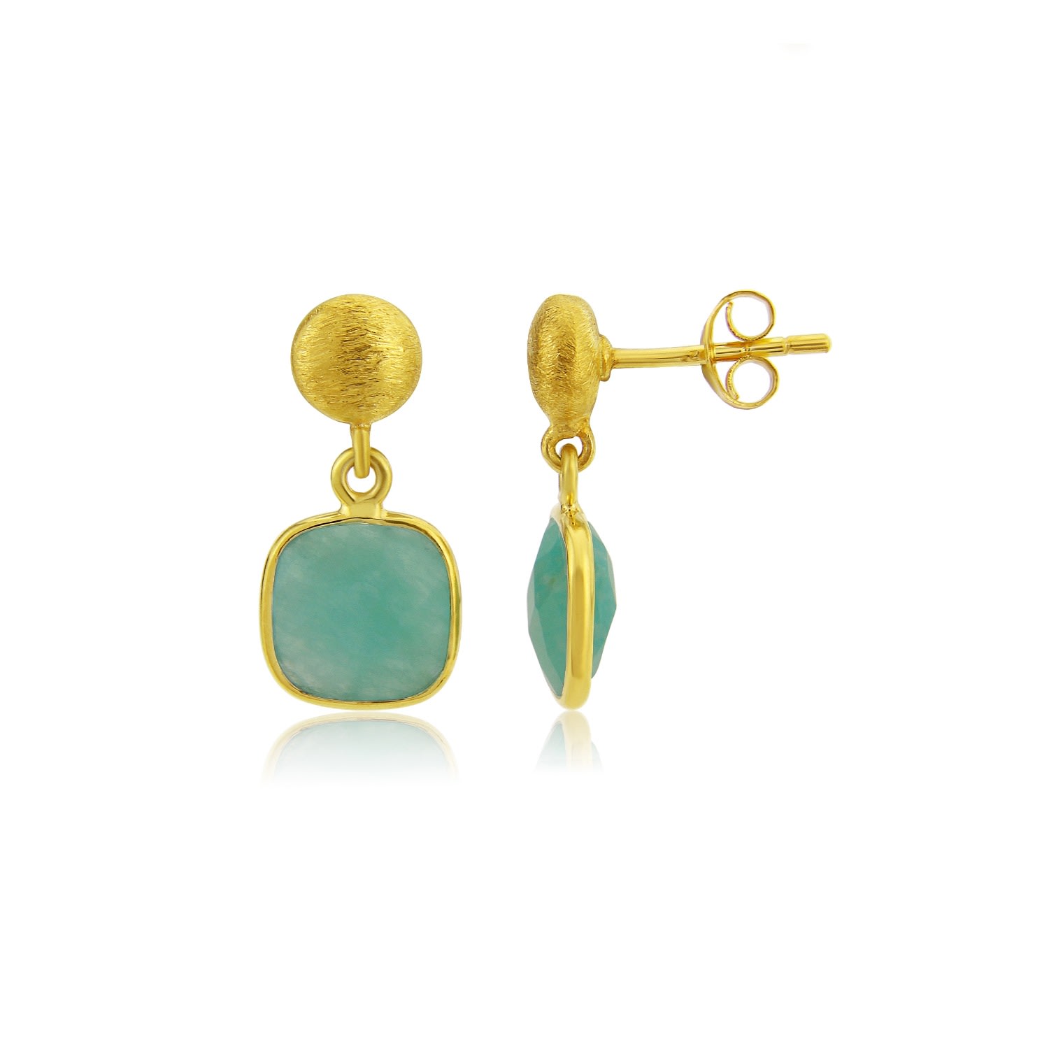 Women’s Green / Blue / Gold Iseo Amazonite & Gold Vermeil Earrings Auree Jewellery