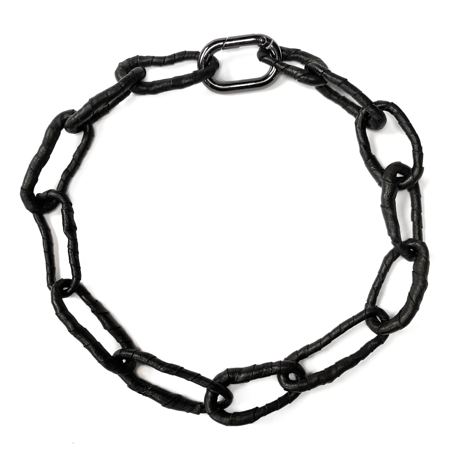 Women’s Link Leather Necklace Black Waiwai